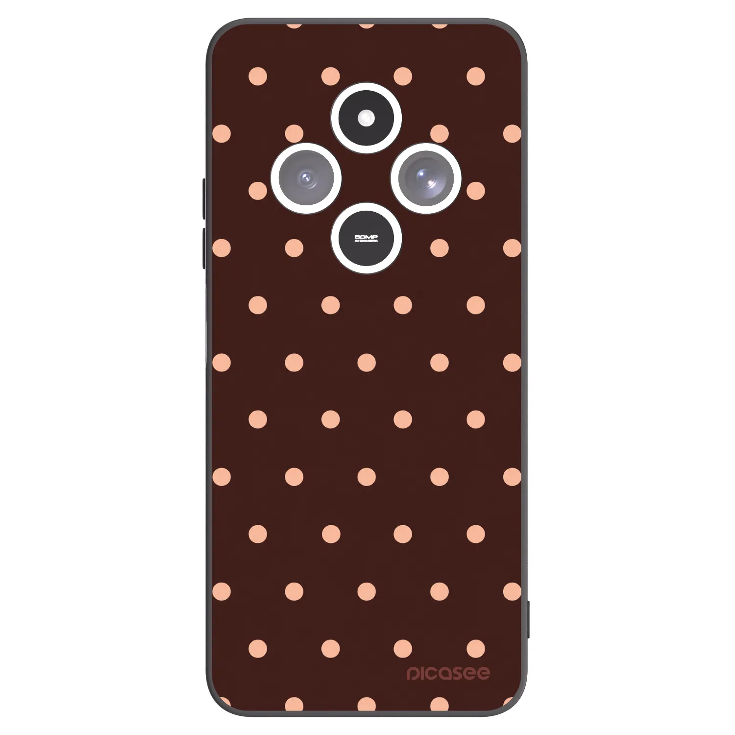 Picasee silikonový černý obal pro Xiaomi Redmi 14C - Peach Dots & Chocolate