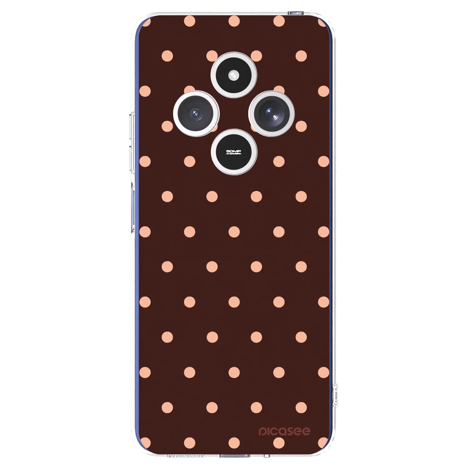 Picasee silikonový průhledný obal pro Xiaomi Redmi 14C - Peach Dots & Chocolate