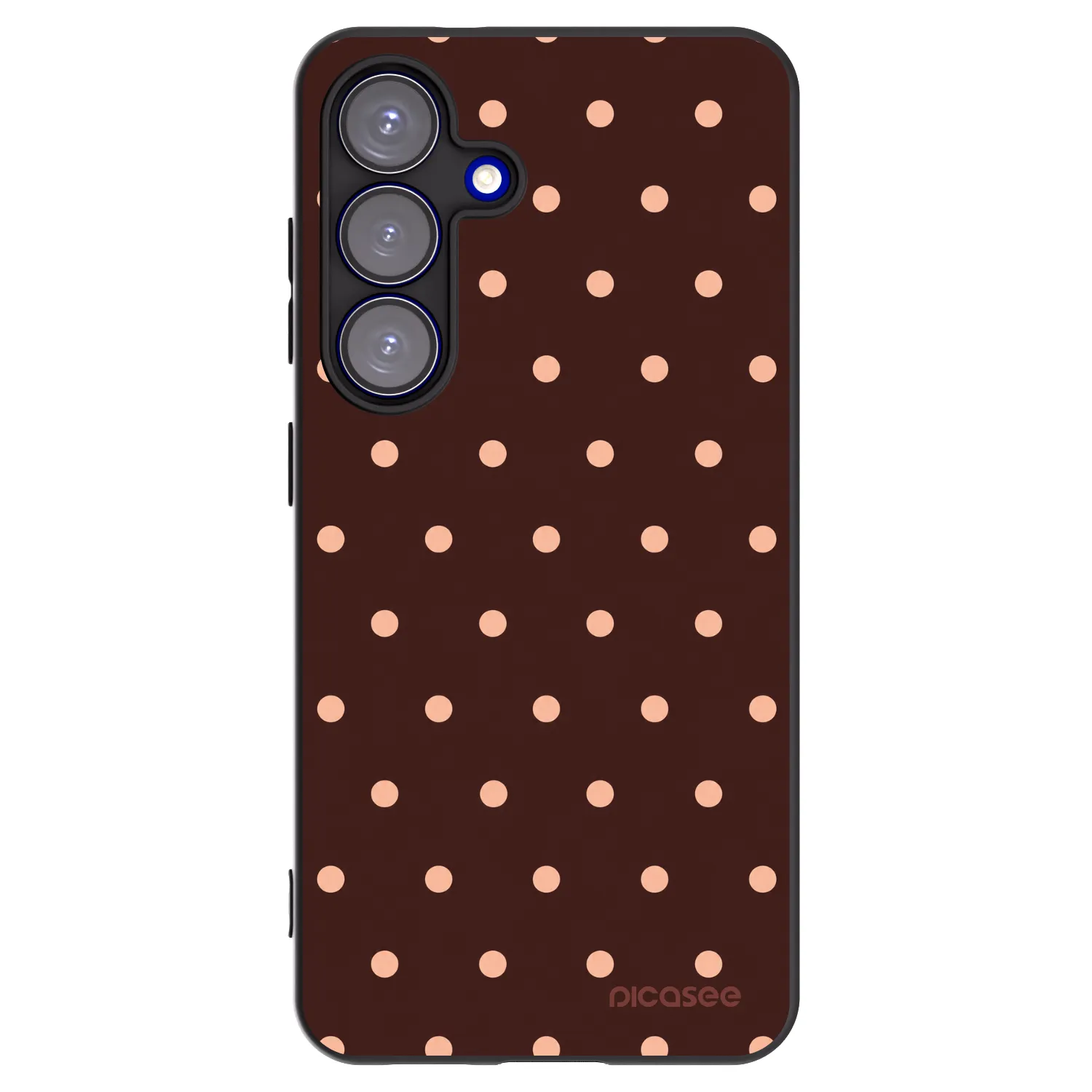 Picasee silikonový černý obal pro Samsung Galaxy S25 5G - Peach Dots & Chocolate