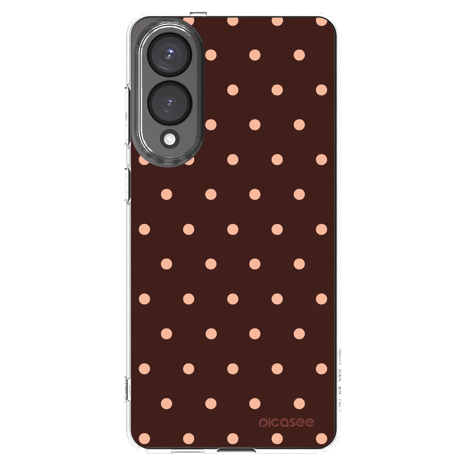 Picasee silikonový průhledný obal pro Samsung Galaxy S25 Edge 5G - Peach Dots & Chocolate
