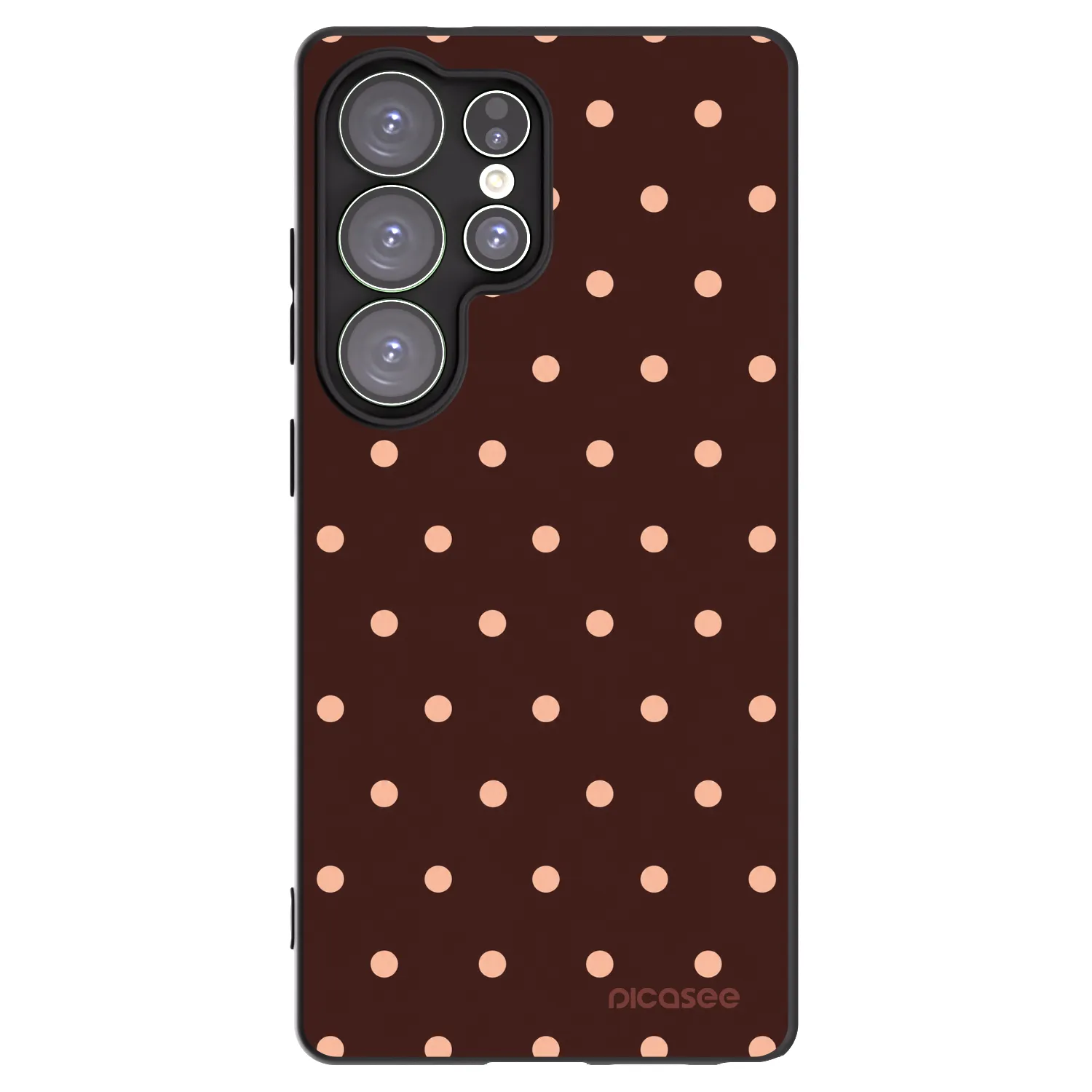Picasee silikonový černý obal pro Samsung Galaxy S25 Ultra 5G - Peach Dots & Chocolate