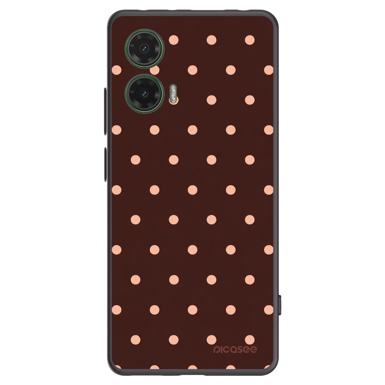 Picasee silikonový černý obal pro Motorola Moto G35 5G - Peach Dots & Chocolate