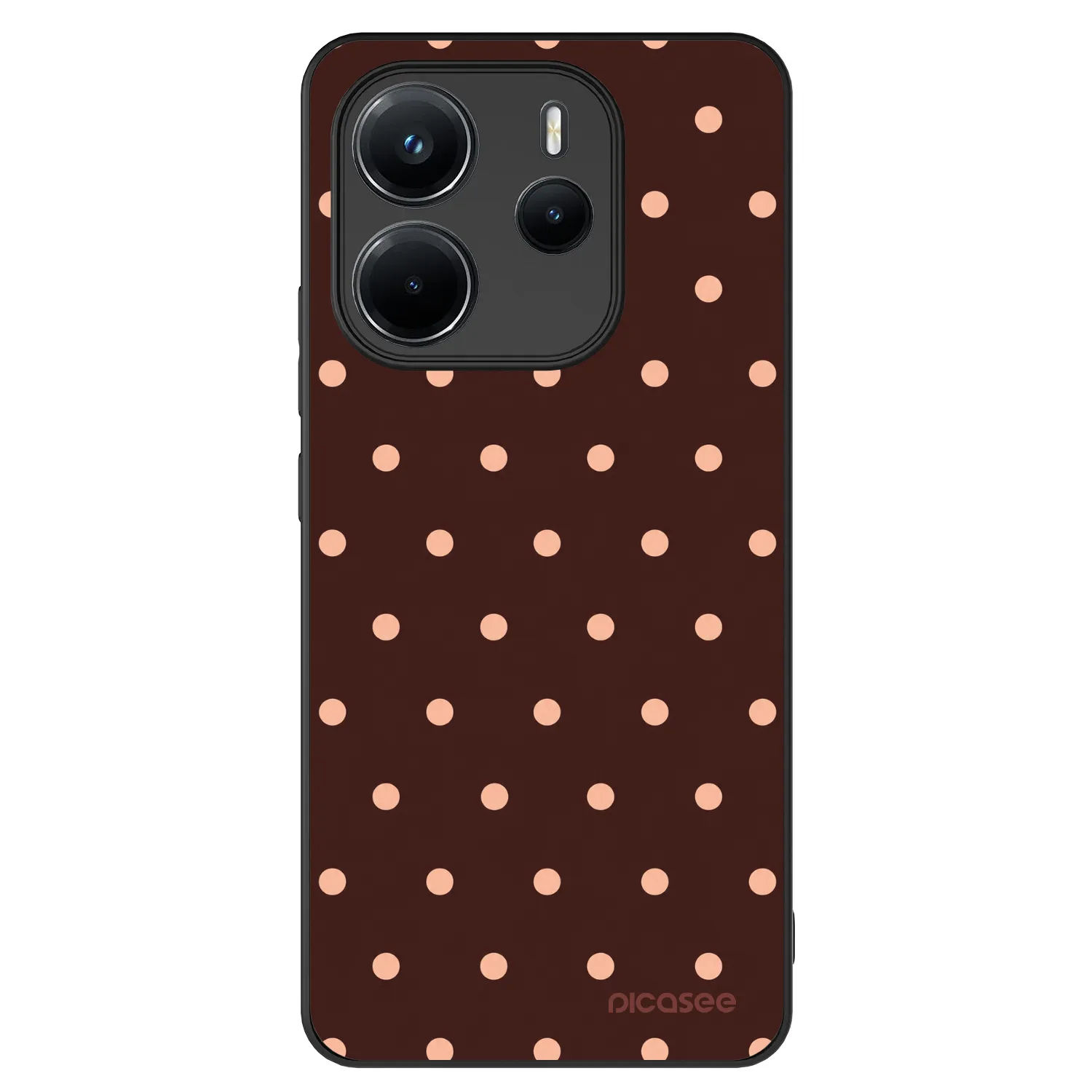 Picasee ULTIMATE CASE pro Xiaomi Redmi Note 14 4G - Peach Dots & Chocolate