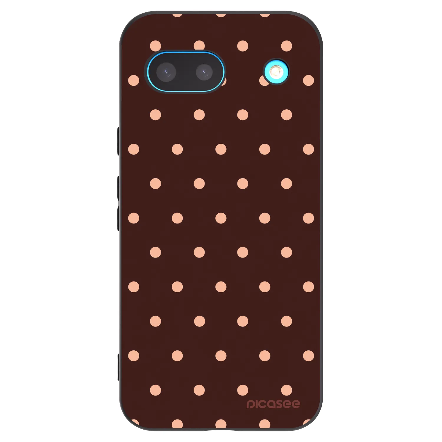Picasee silikonový černý obal pro Google Pixel 8a - Peach Dots & Chocolate