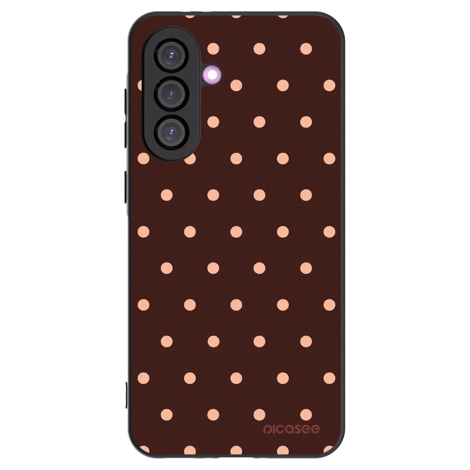 Picasee silikonový černý obal pro Samsung Galaxy A36 5G - Peach Dots & Chocolate
