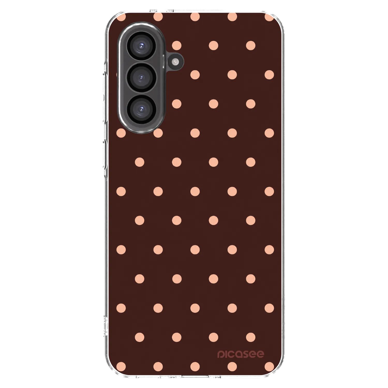 Picasee silikonový průhledný obal pro Samsung Galaxy A36 5G - Peach Dots & Chocolate