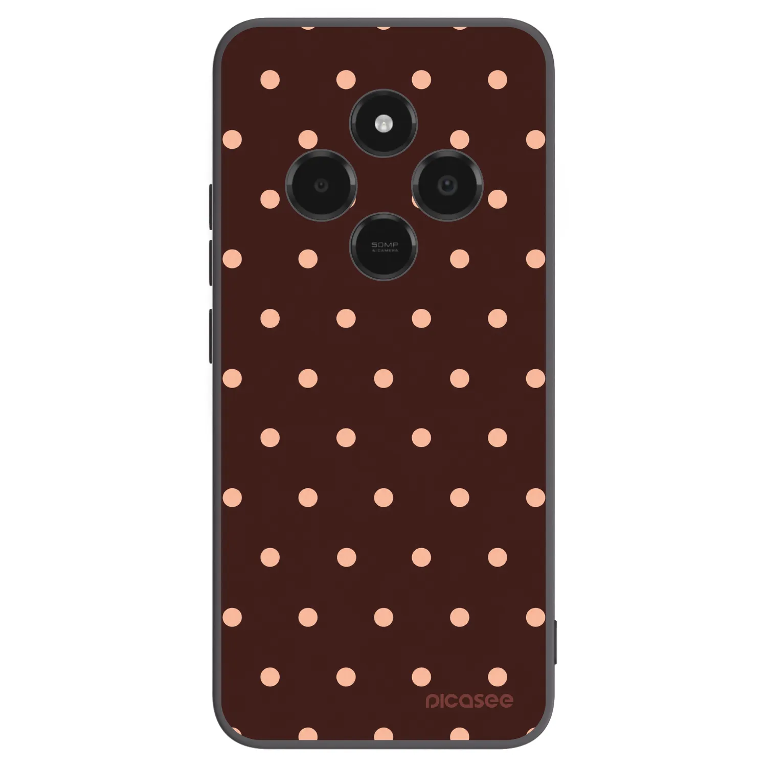 Picasee silikonový černý obal pro Xiaomi Poco C75 - Peach Dots & Chocolate
