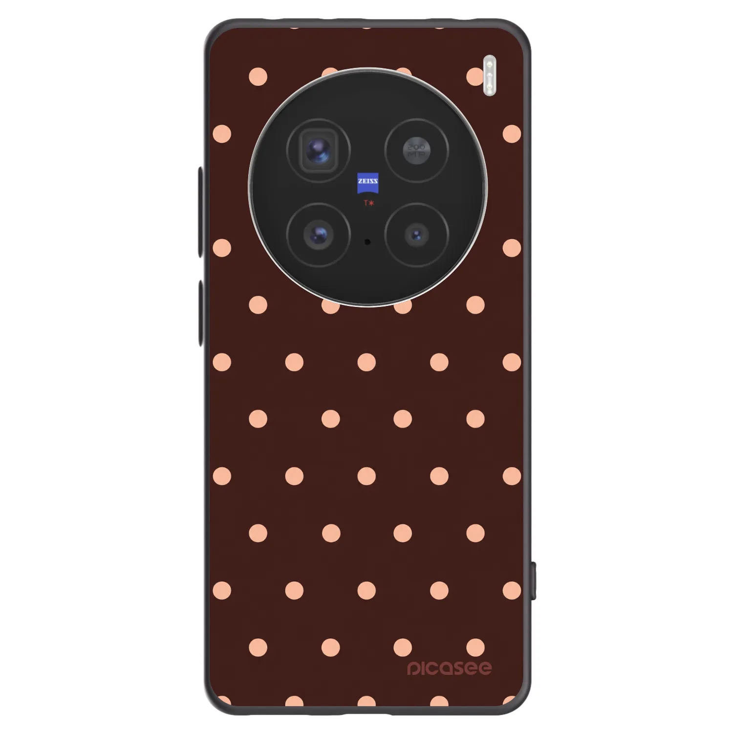 Picasee silikonový černý obal pro Vivo X200 Pro - Peach Dots & Chocolate