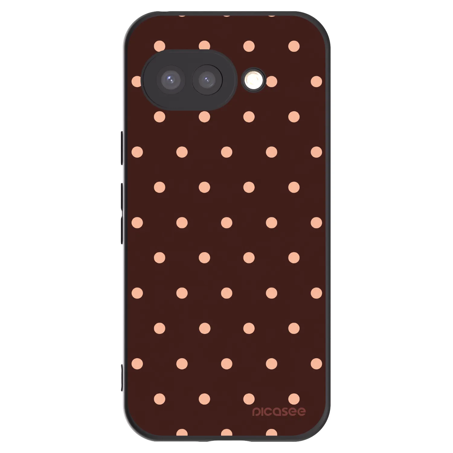 Picasee silikonový černý obal pro Google Pixel 9a - Peach Dots & Chocolate
