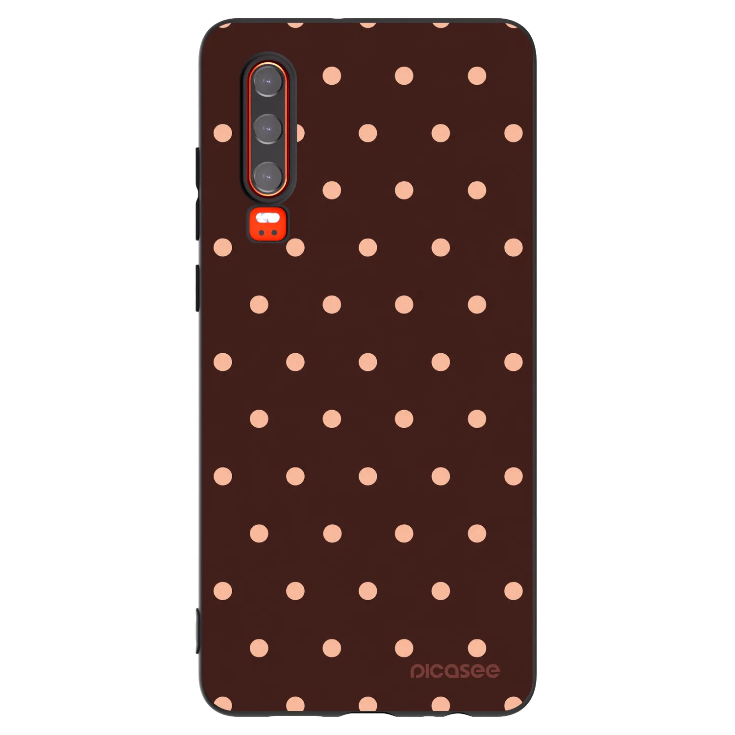 Picasee silikonový černý obal pro Huawei P30 - Peach Dots & Chocolate