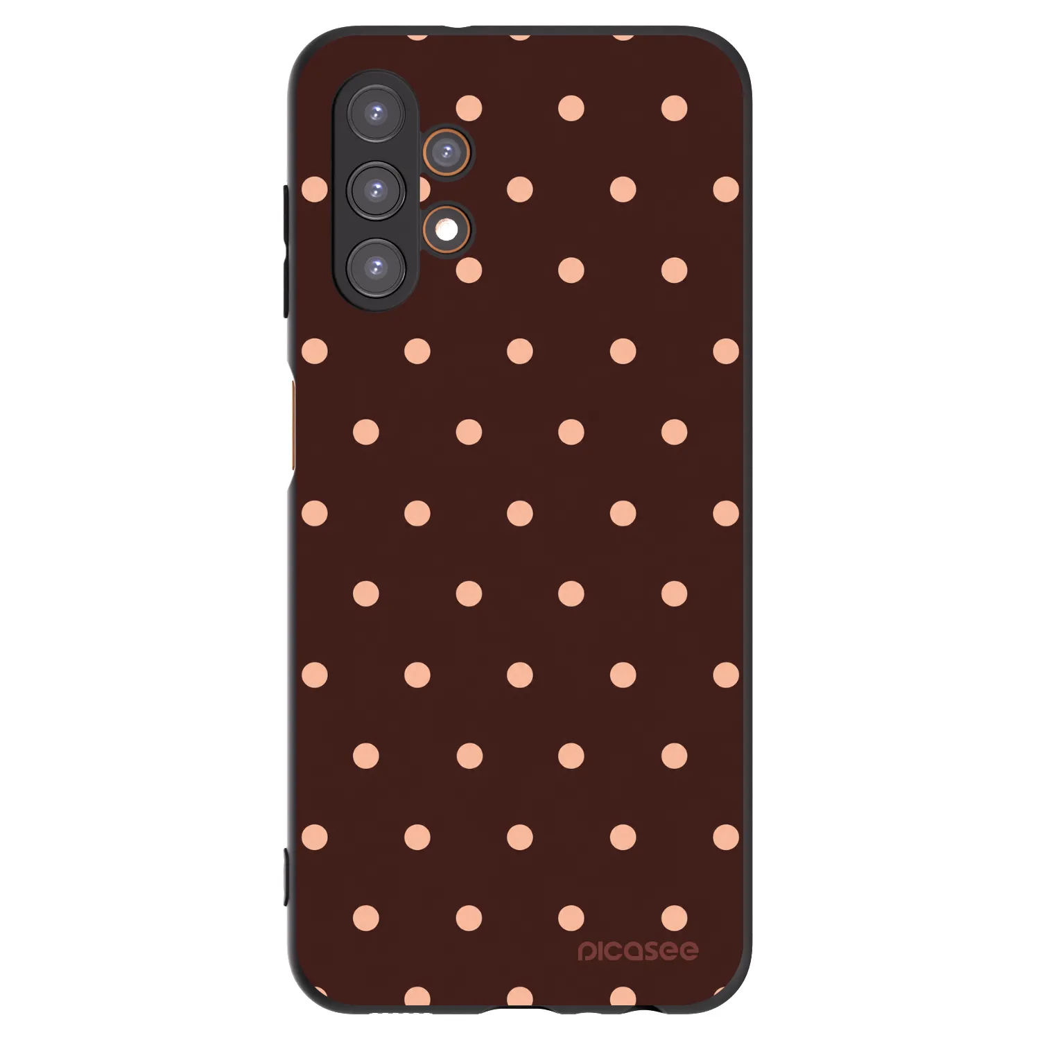 Picasee silikonový černý obal pro Samsung Galaxy A13 5G - Peach Dots & Chocolate
