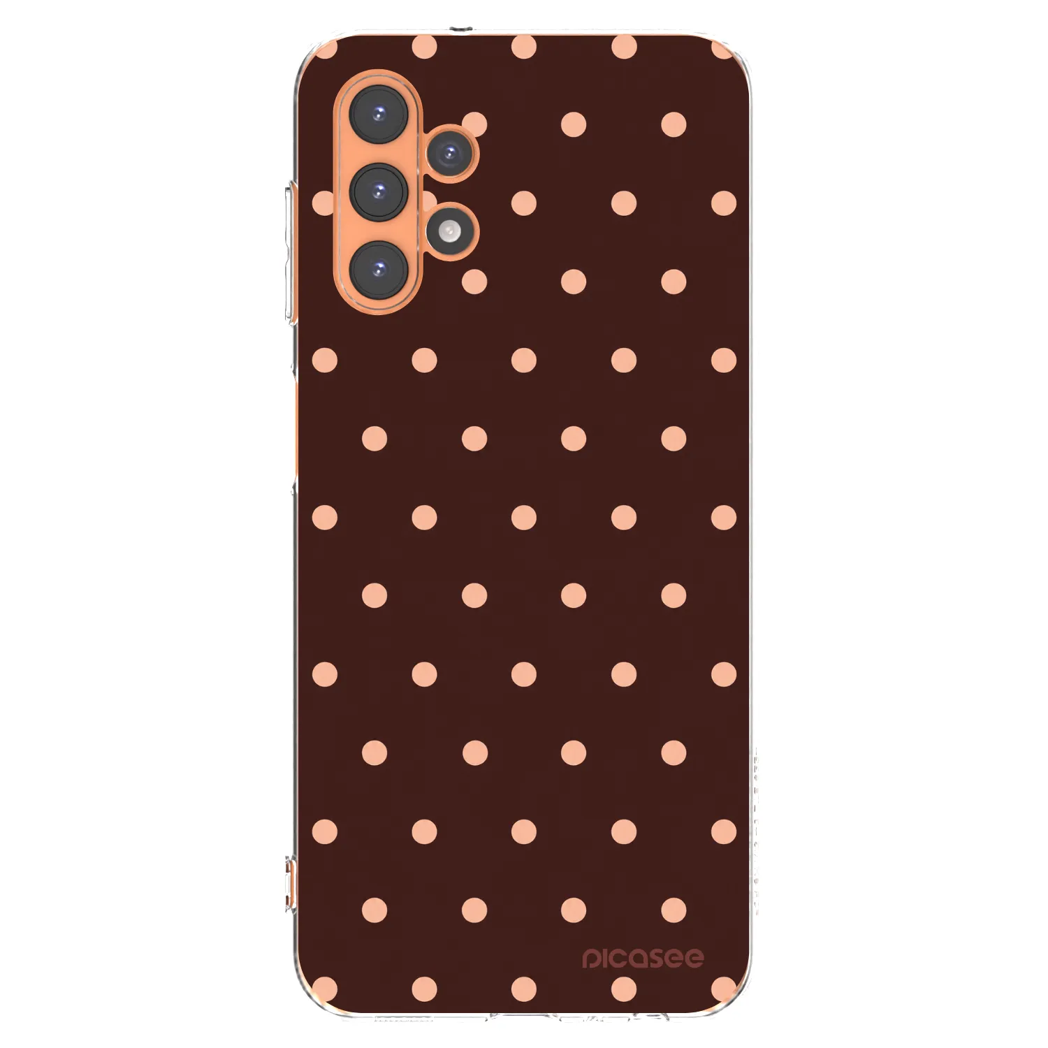 Picasee silikonový průhledný obal pro Samsung Galaxy A13 5G - Peach Dots & Chocolate