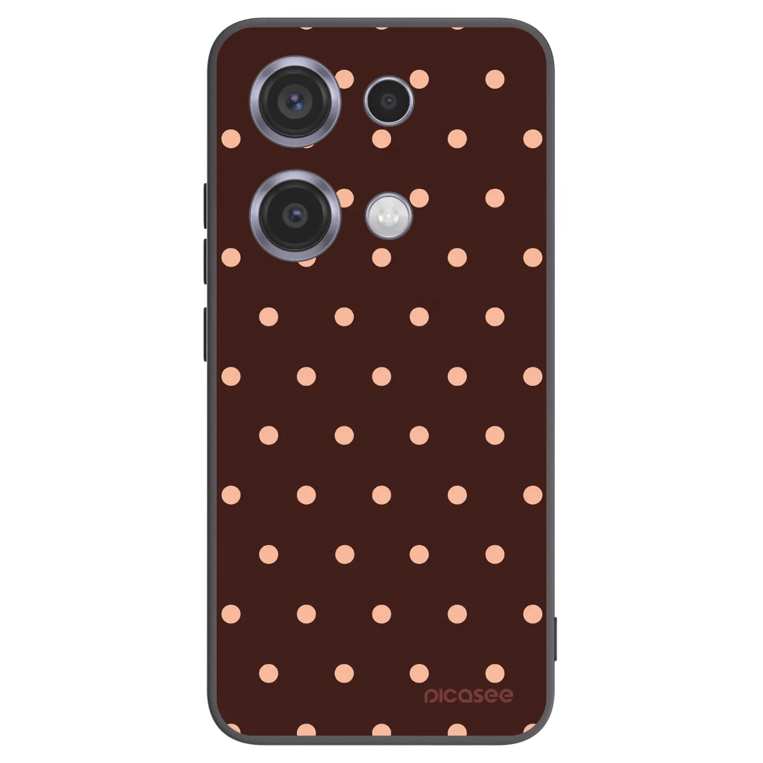 Picasee silikonový černý obal pro Xiaomi Redmi Note 14S - Peach Dots & Chocolate