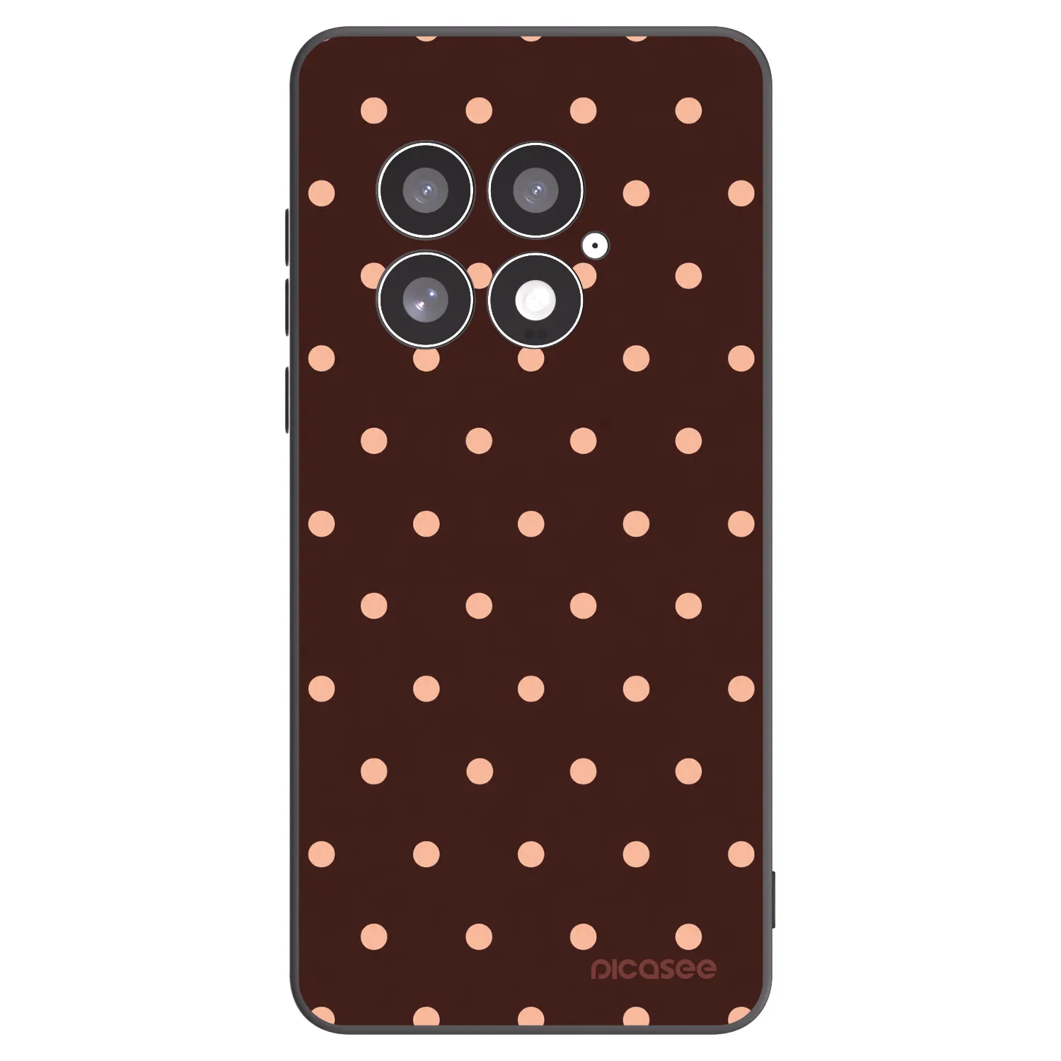 Picasee silikonový černý obal pro OnePlus 13 5G - Peach Dots & Chocolate
