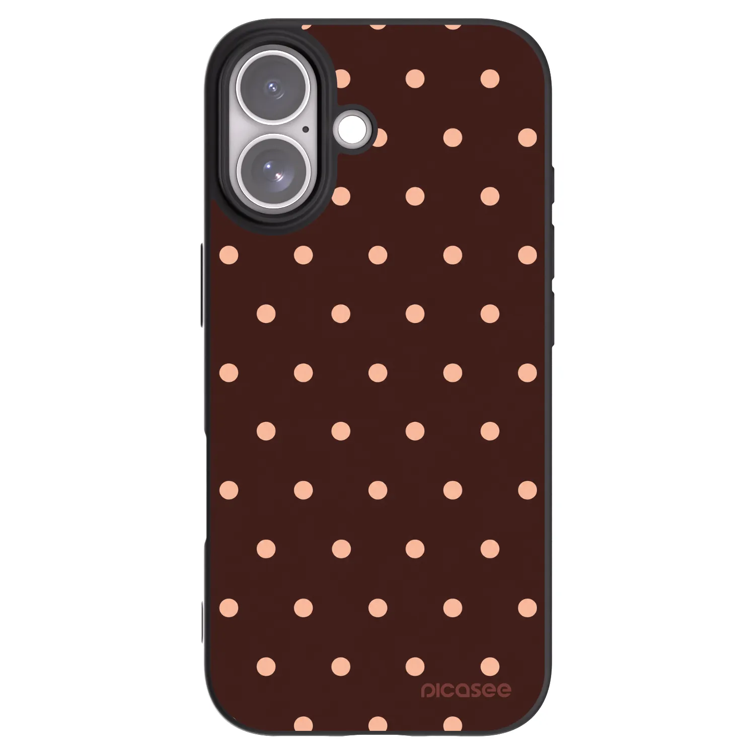 Picasee silikonový černý obal pro Apple iPhone 17 - Peach Dots & Chocolate