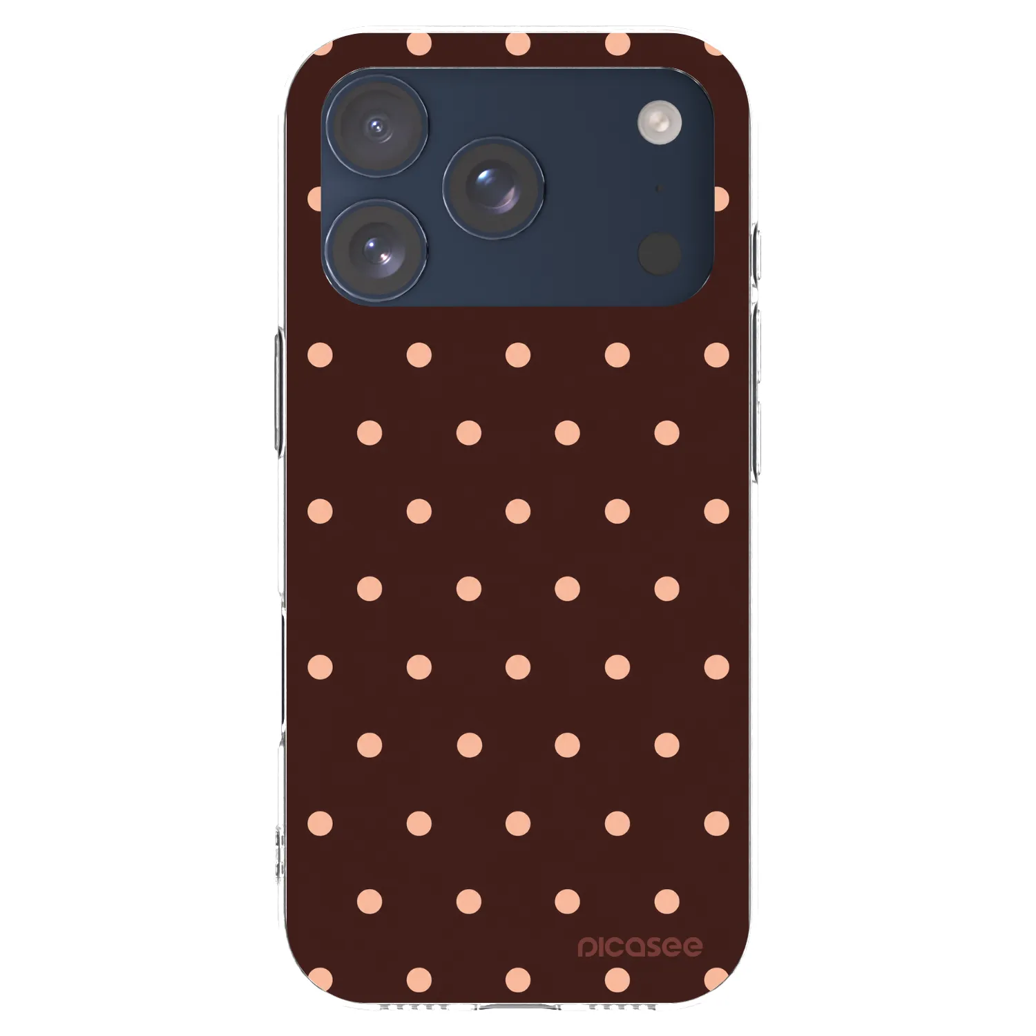 Picasee silikonový průhledný obal pro Apple iPhone 17 Pro - Peach Dots & Chocolate