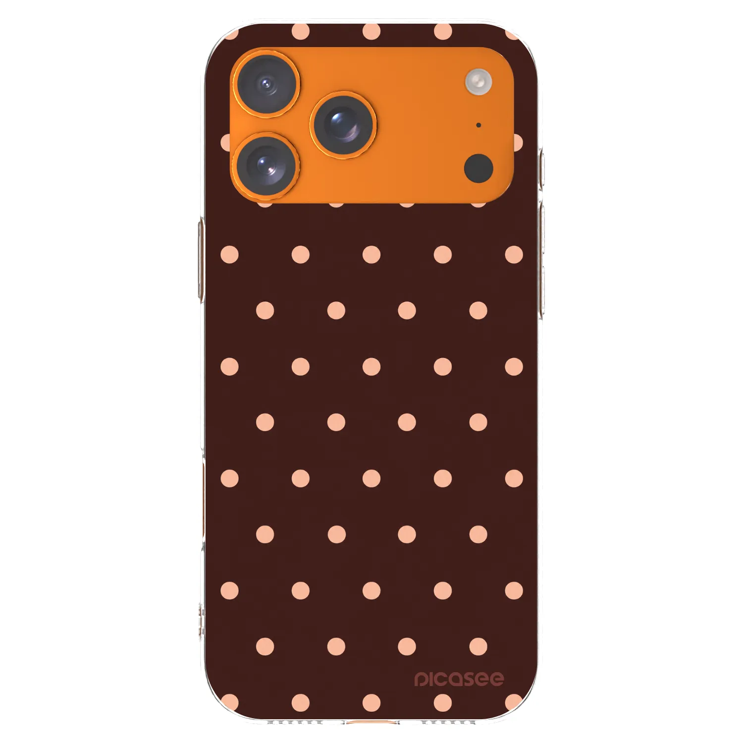 Picasee silikonový průhledný obal pro Apple iPhone 17 Pro Max - Peach Dots & Chocolate