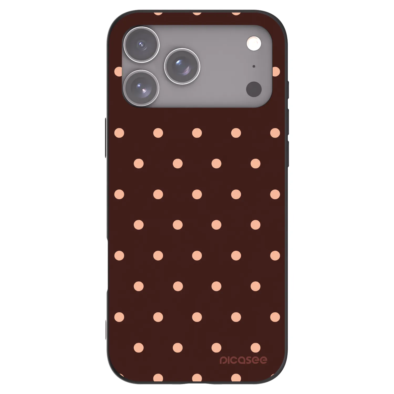 Picasee silikonový černý obal pro Apple iPhone 17 Pro Max - Peach Dots & Chocolate