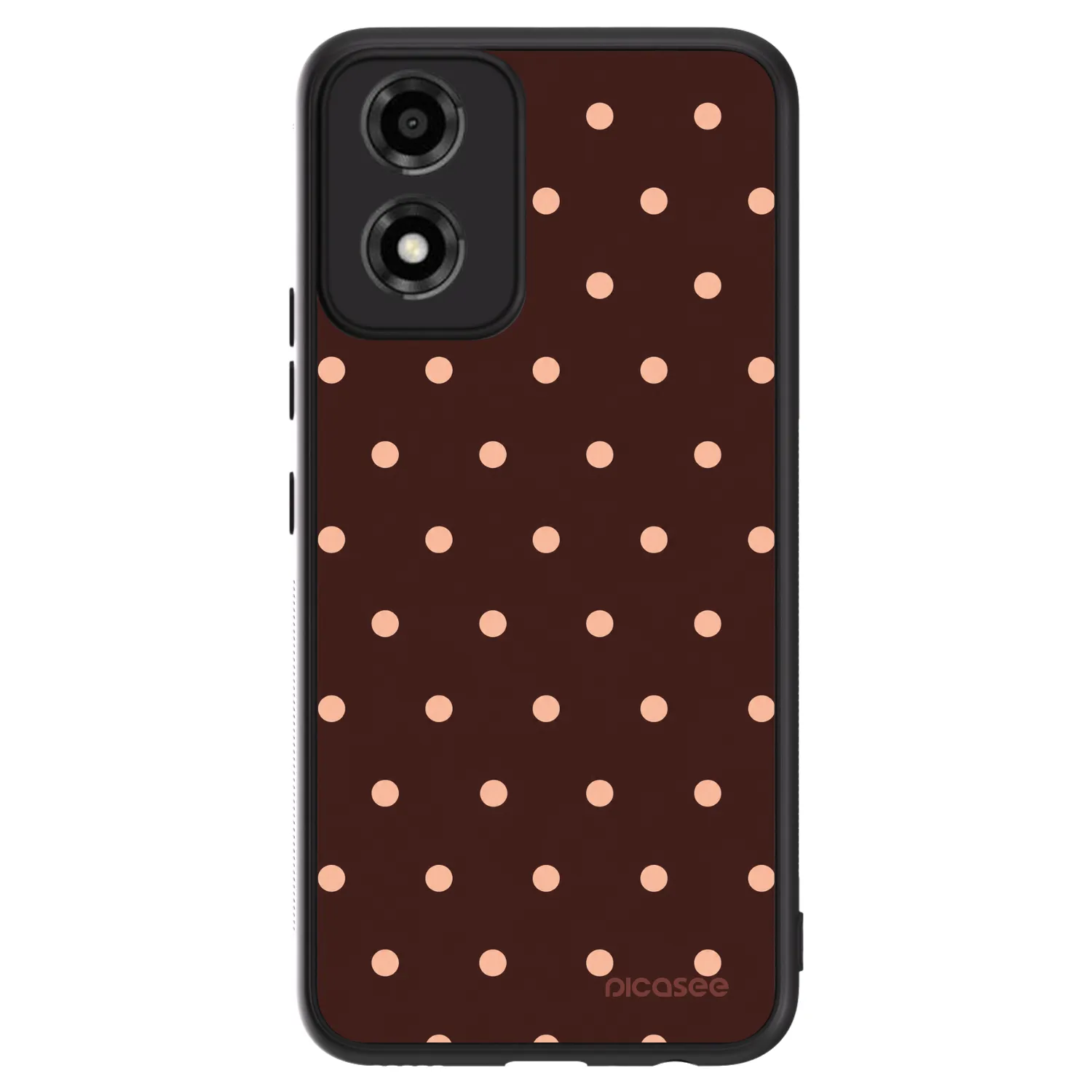 Picasee ULTIMATE CASE pro Motorola Moto E14 - Peach Dots & Chocolate