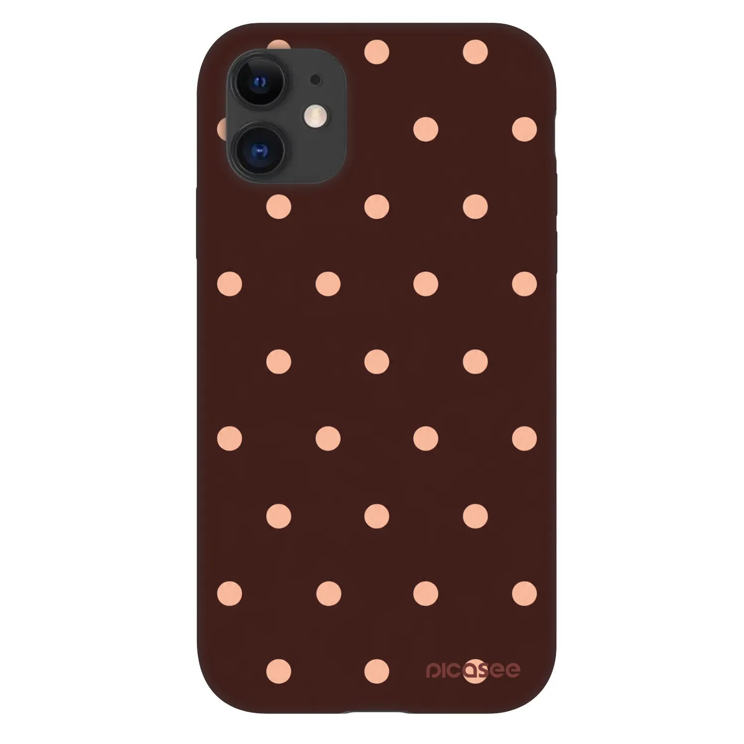 Picasee Fashion Case pro Apple iPhone 11 - Peach Dots & Chocolate