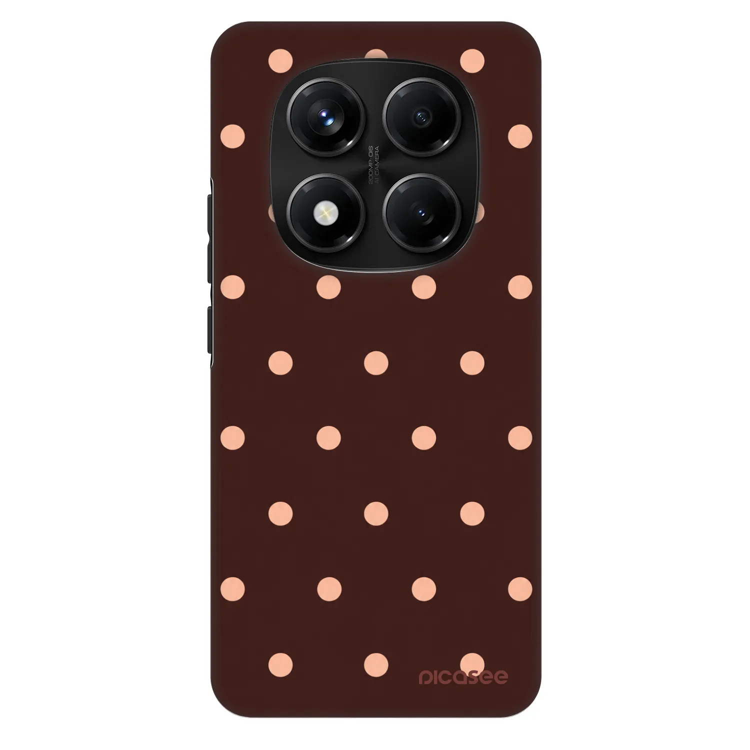 Picasee Fashion Case pro Xiaomi Redmi Note 14 Pro+ 5G - Peach Dots & Chocolate