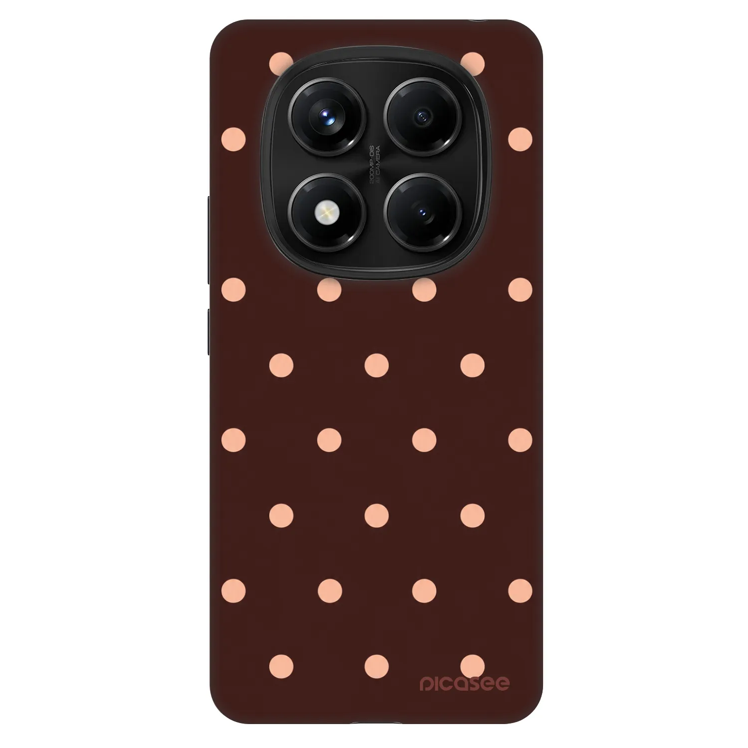 Picasee Fashion Case pro Xiaomi Redmi Note 14 Pro 5G - Peach Dots & Chocolate