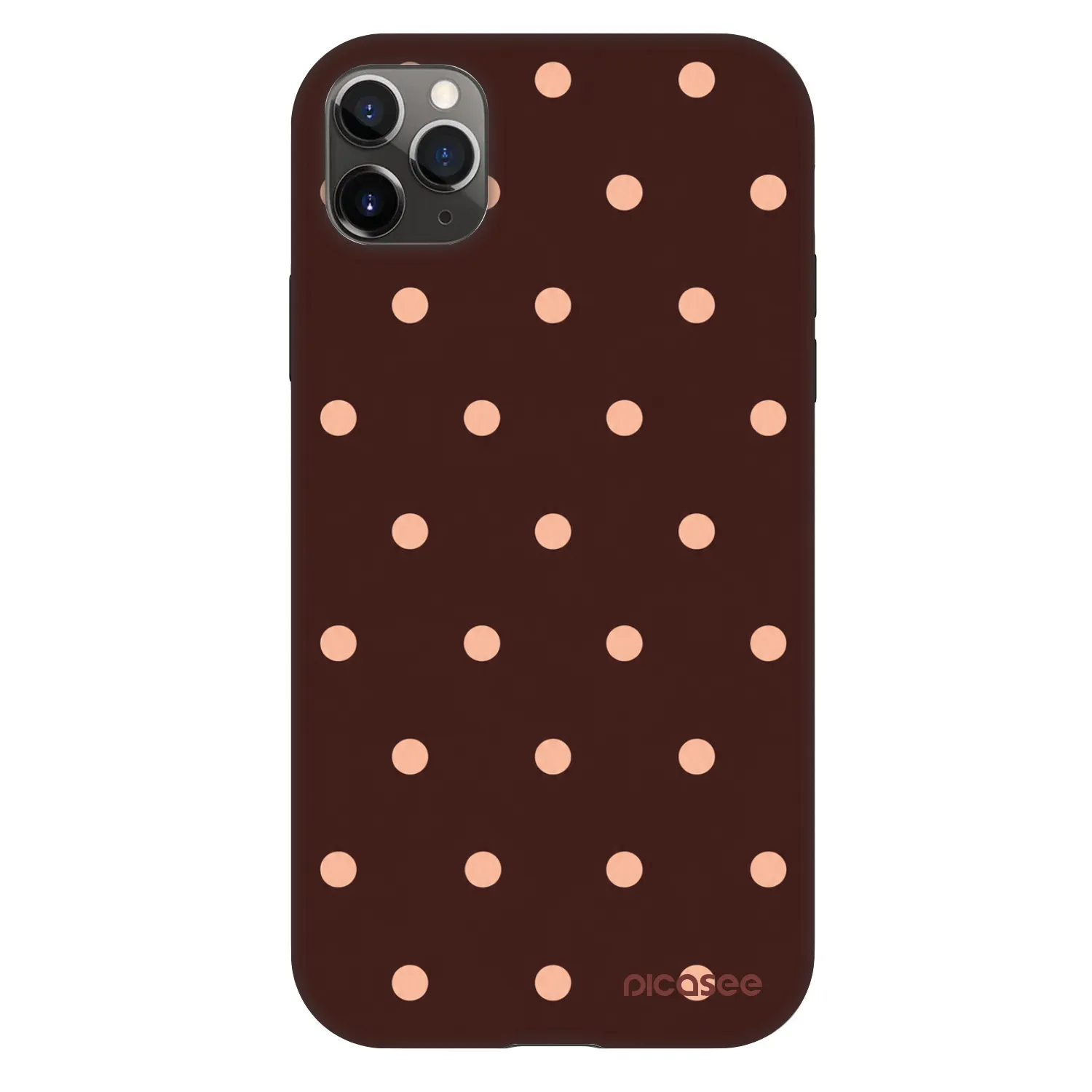 Picasee Fashion Case pro Apple iPhone 11 Pro Max - Peach Dots & Chocolate