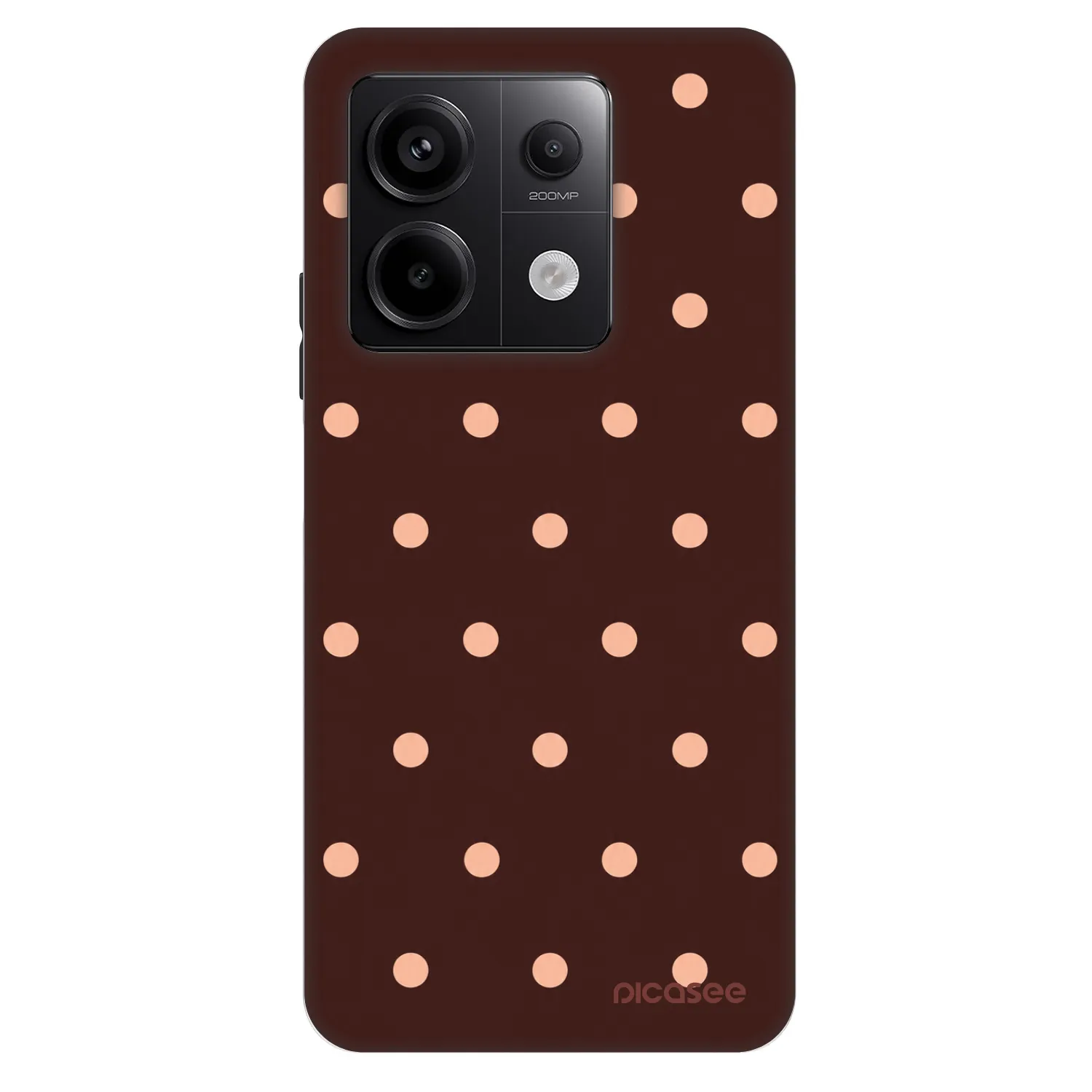 Picasee Fashion Case pro Xiaomi Redmi Note 13 Pro 5G - Peach Dots & Chocolate