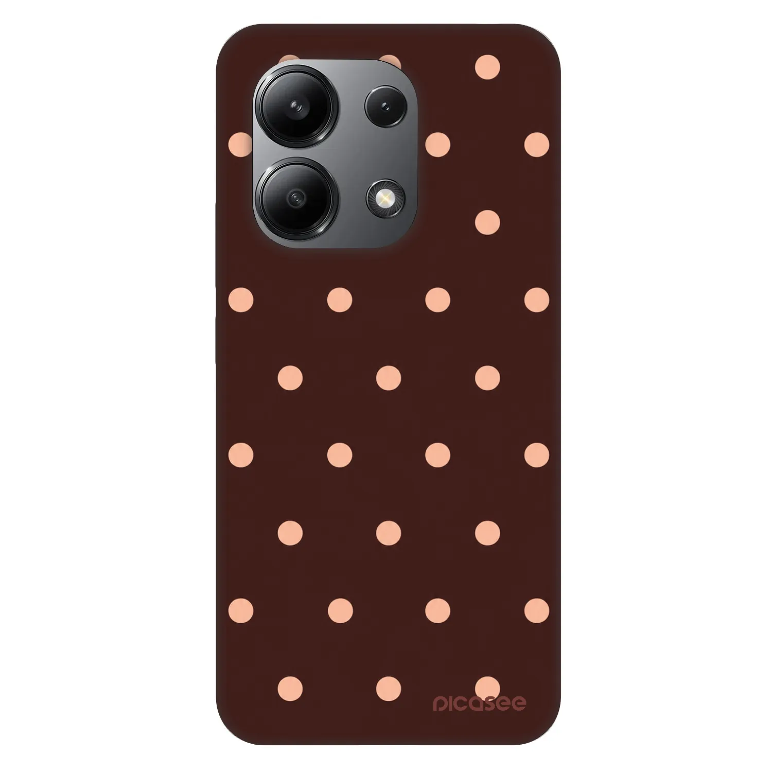 Picasee Fashion Case pro Xiaomi Redmi Note 13 4G - Peach Dots & Chocolate