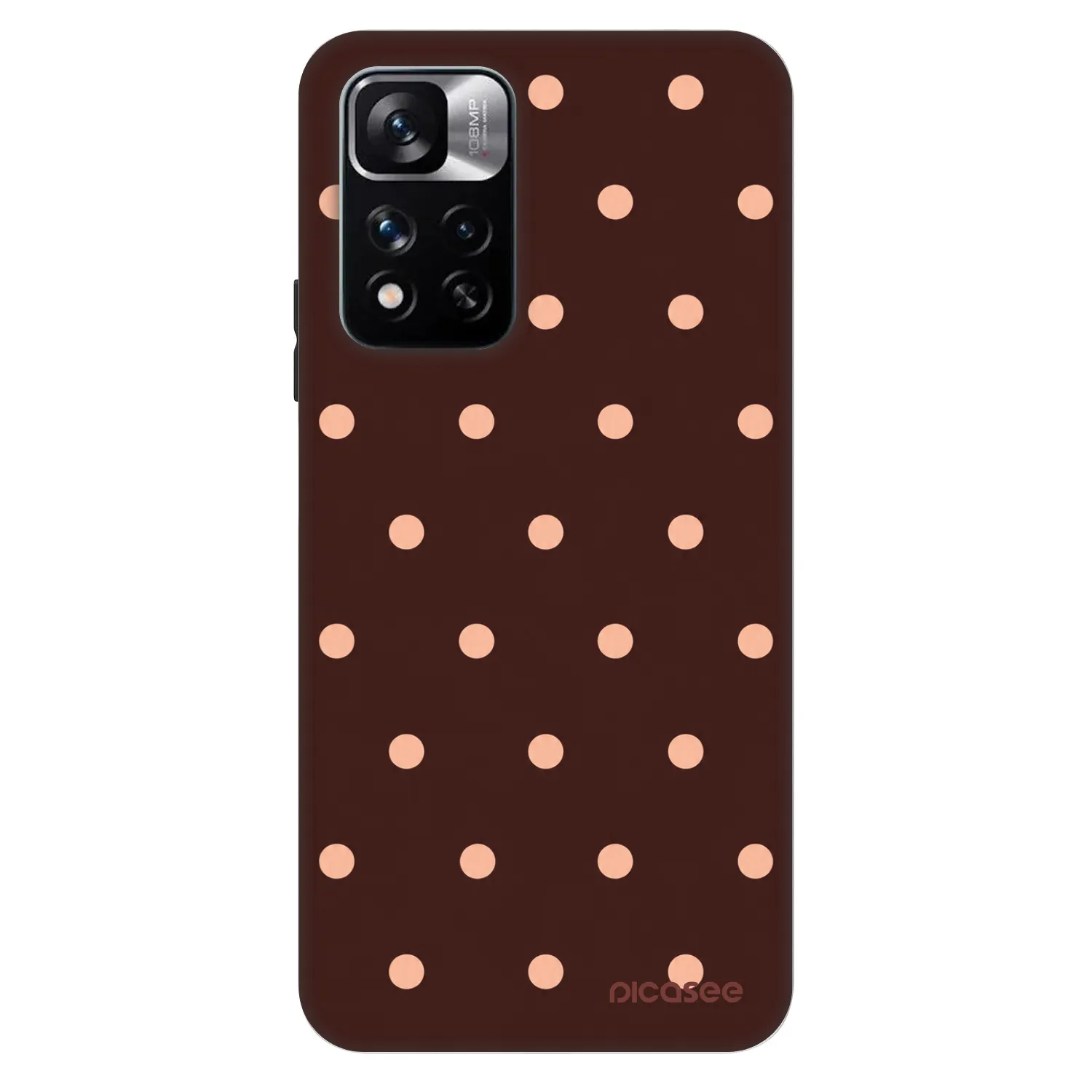 Picasee Fashion Case pro Xiaomi Redmi Note 11 Pro - Peach Dots & Chocolate