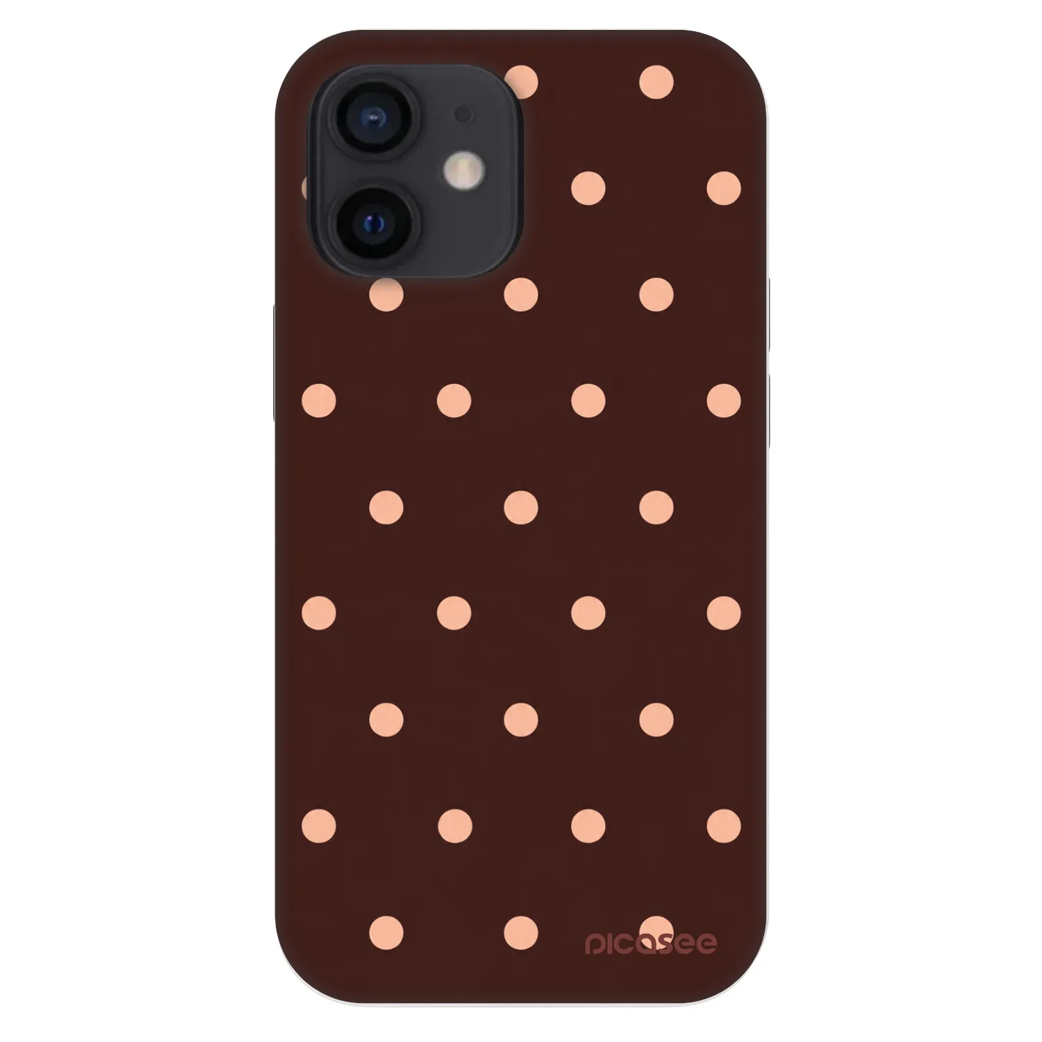Picasee Fashion Case pro Apple iPhone 12 mini - Peach Dots & Chocolate