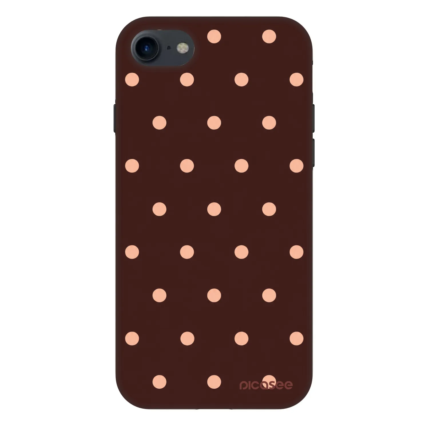 Picasee Fashion Case pro Apple iPhone SE 2022 - Peach Dots & Chocolate