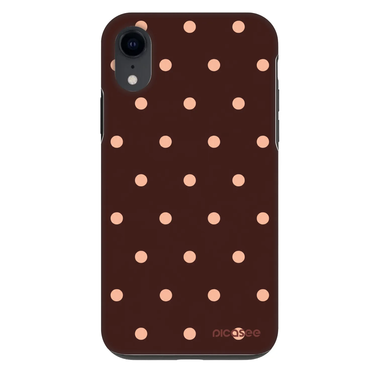 Picasee Fashion Case pro Apple iPhone XR - Peach Dots & Chocolate