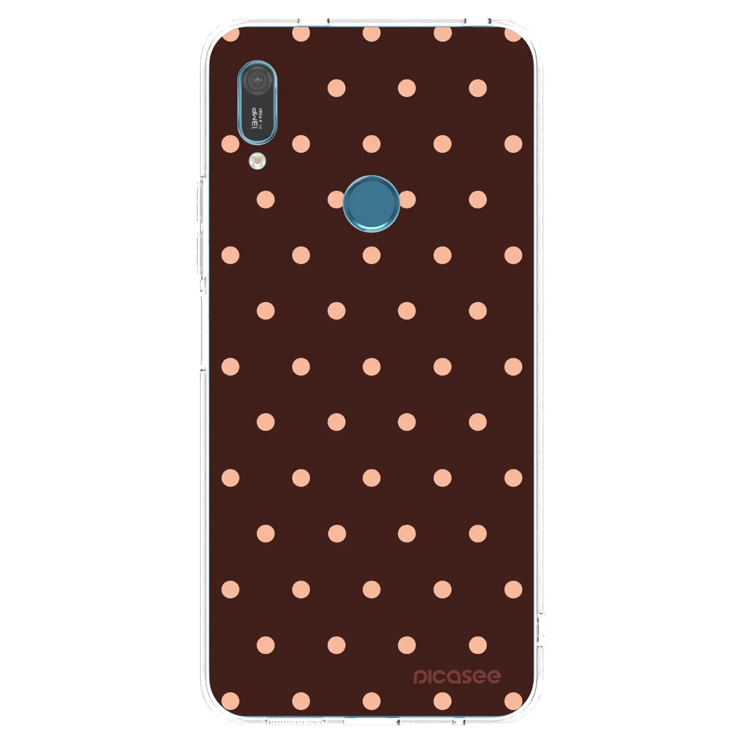 Picasee silikonový průhledný obal pro Huawei Y6 2019 - Peach Dots & Chocolate