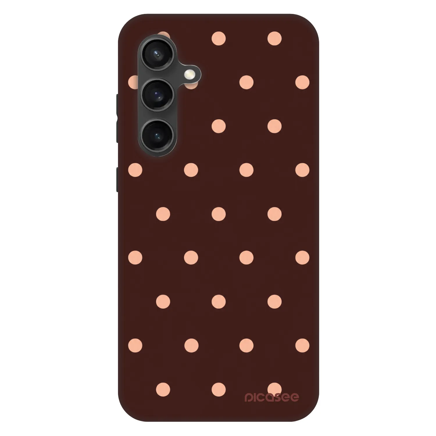 Picasee Fashion Case pro Samsung Galaxy S24 FE S721B - Peach Dots & Chocolate