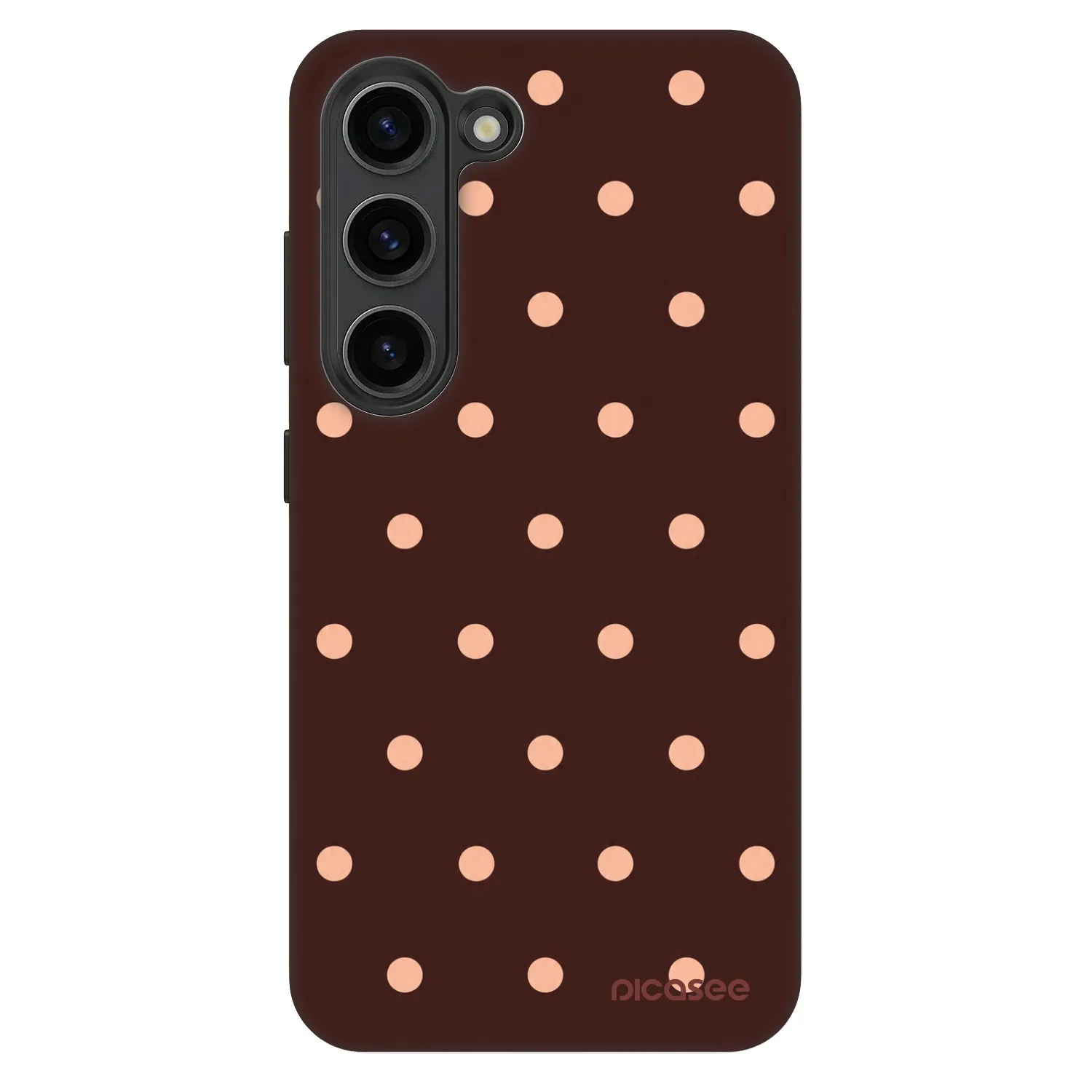 Picasee Fashion Case pro Samsung Galaxy S23 5G - Peach Dots & Chocolate