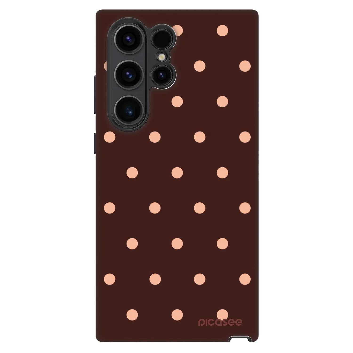 Picasee Fashion Case pro Samsung Galaxy S22 Ultra 5G - Peach Dots & Chocolate