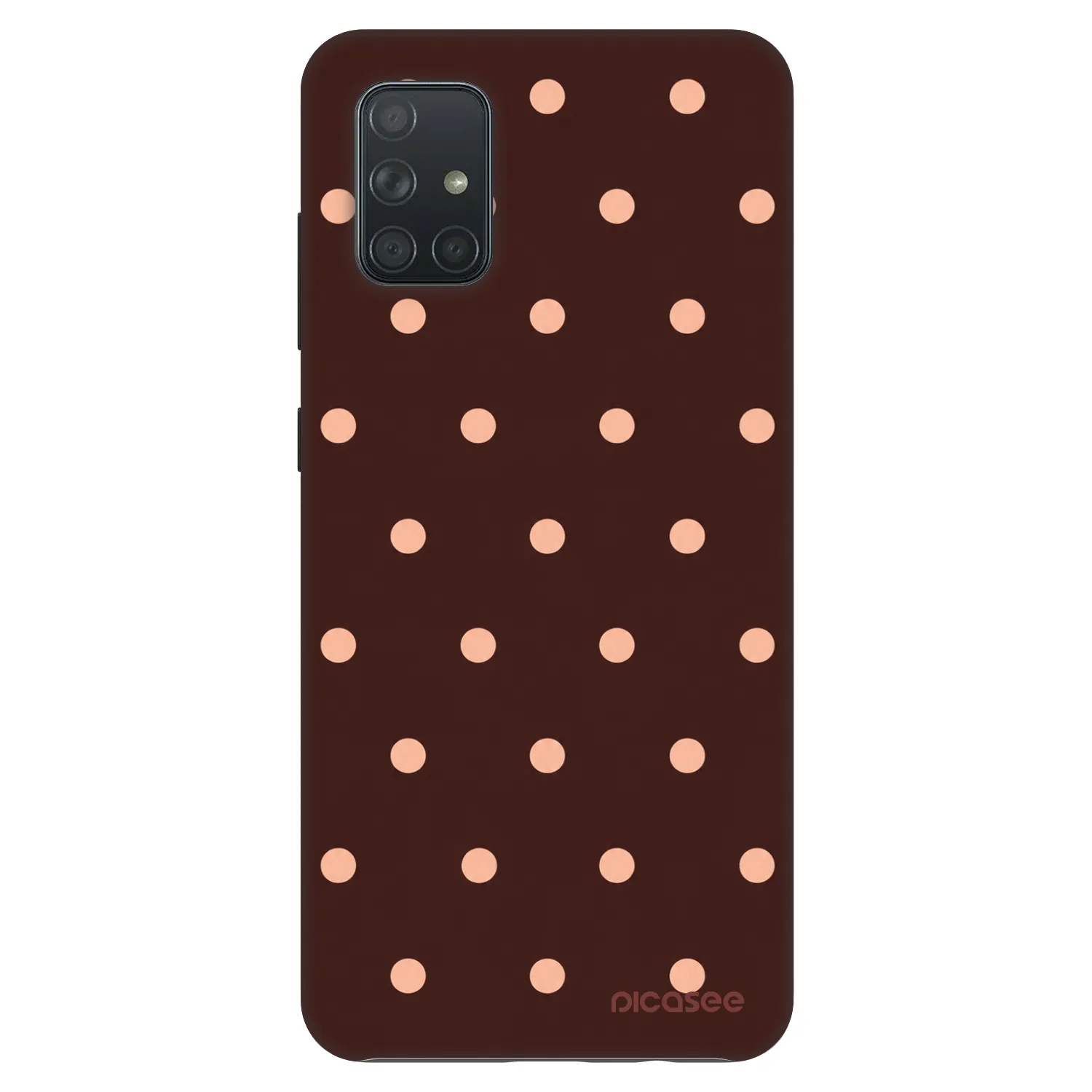 Picasee Fashion Case pro Samsung Galaxy A71 A715F - Peach Dots & Chocolate