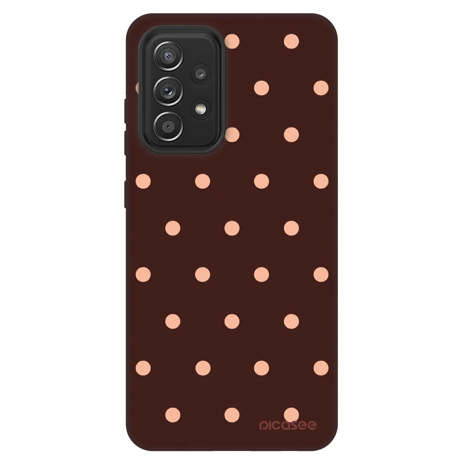Picasee Fashion Case pro Samsung Galaxy A52s 5G A528B - Peach Dots & Chocolate