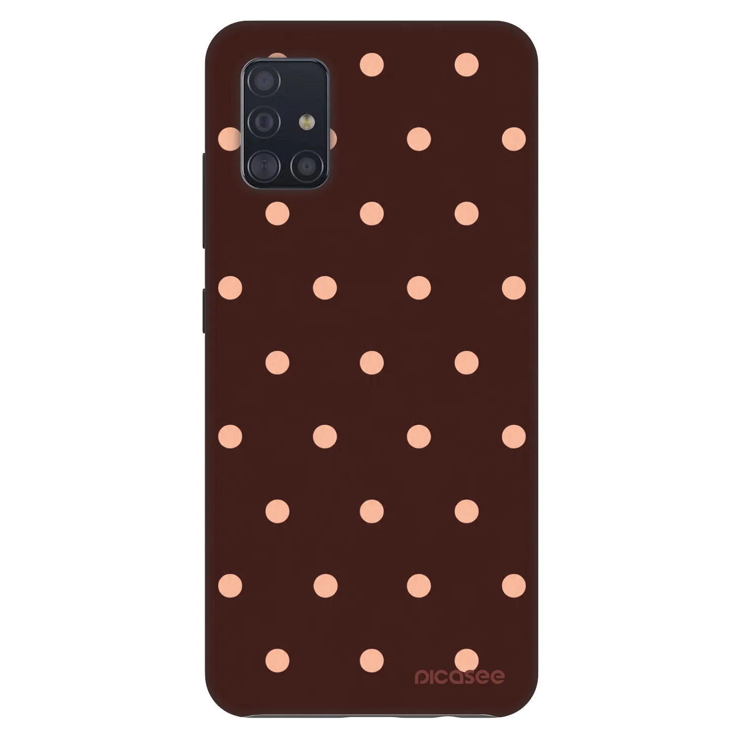 Picasee Fashion Case pro Samsung Galaxy A51 A515F - Peach Dots & Chocolate