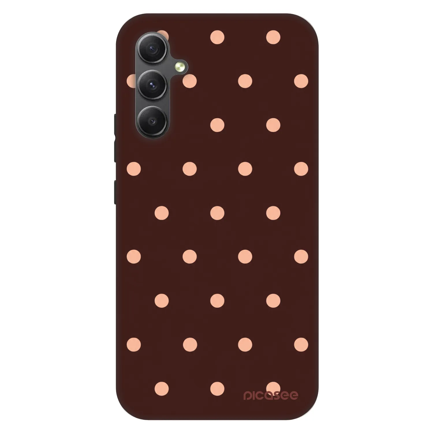Picasee Fashion Case pro Samsung Galaxy A34 5G A346B - Peach Dots & Chocolate