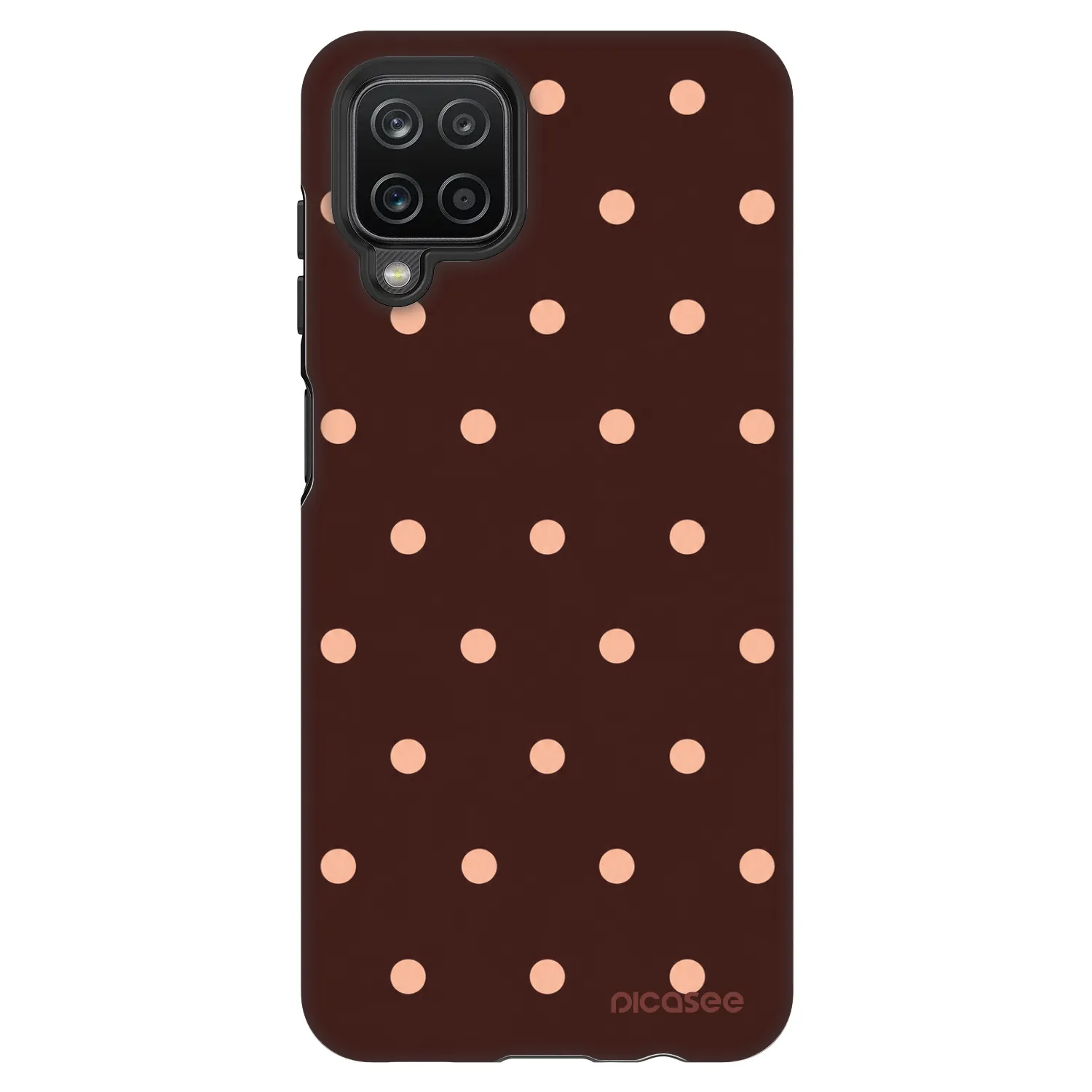 Picasee Fashion Case pro Samsung Galaxy A12 A125F - Peach Dots & Chocolate