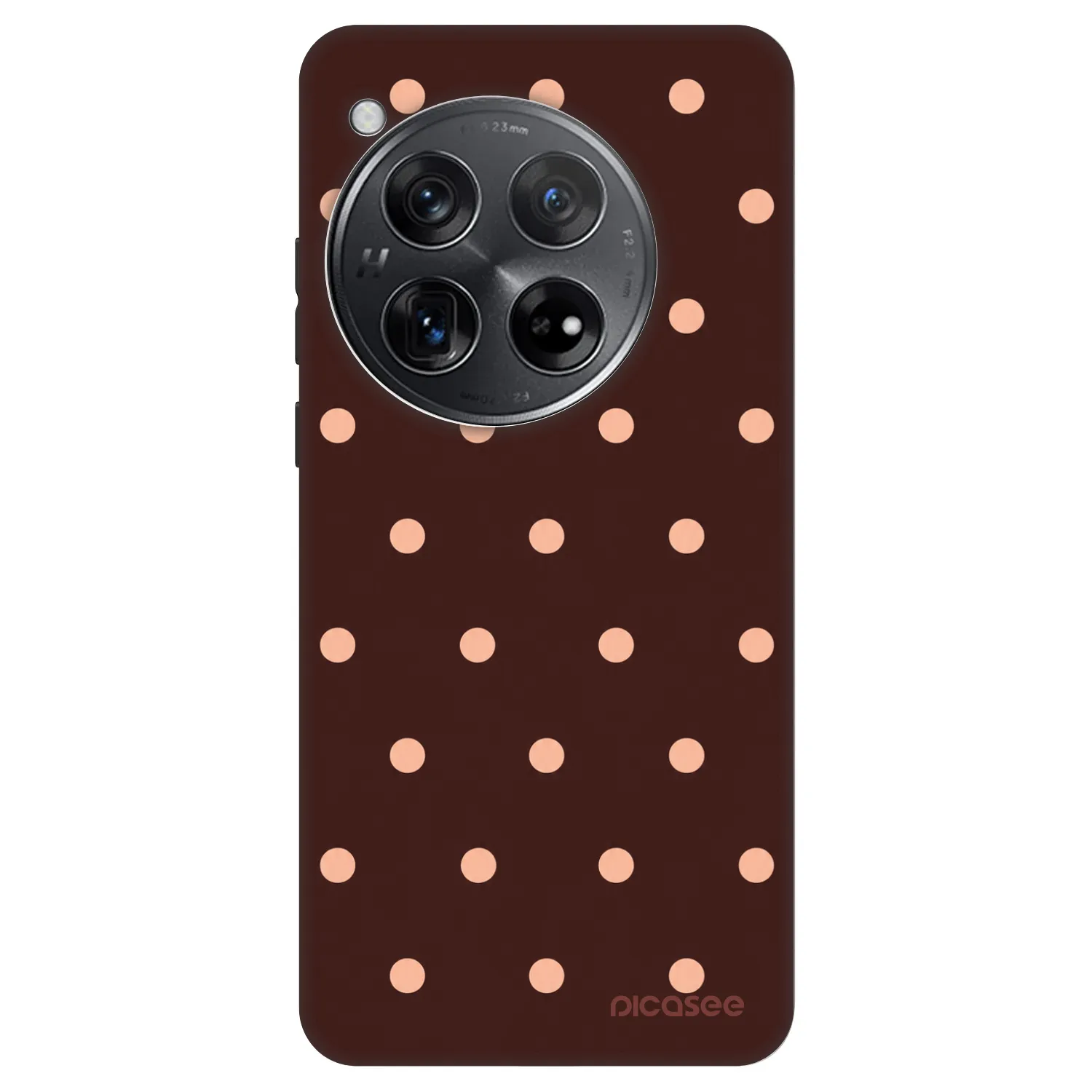 Picasee Fashion Case pro OnePlus 12 5G - Peach Dots & Chocolate