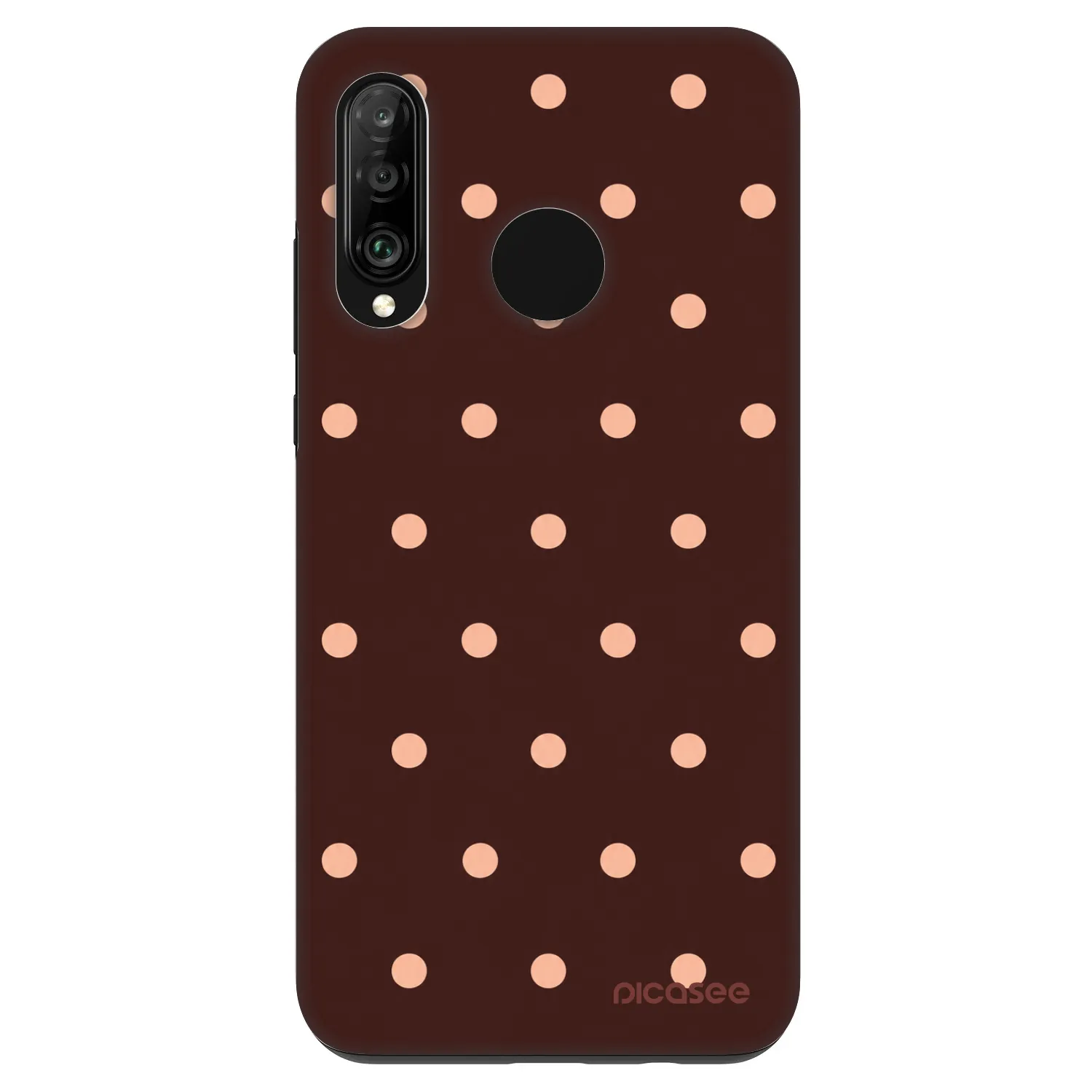 Picasee Fashion Case pro Huawei P30 Lite - Peach Dots & Chocolate