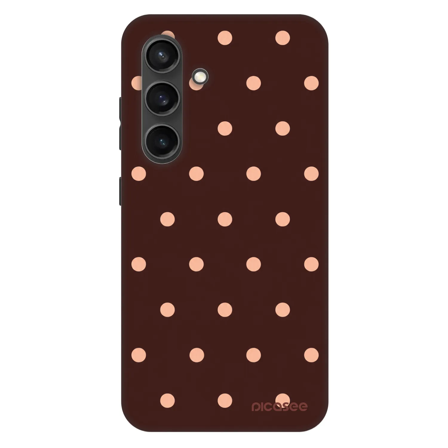 Picasee Fashion Case PowerShare pro Samsung Galaxy S24 S921B 5G - Peach Dots & Chocolate