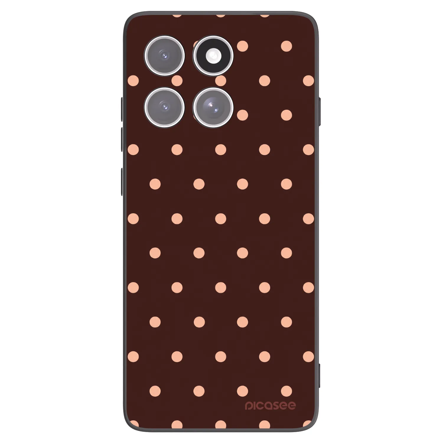 Picasee silikonový černý obal pro Motorola Edge 60 Pro - Peach Dots & Chocolate