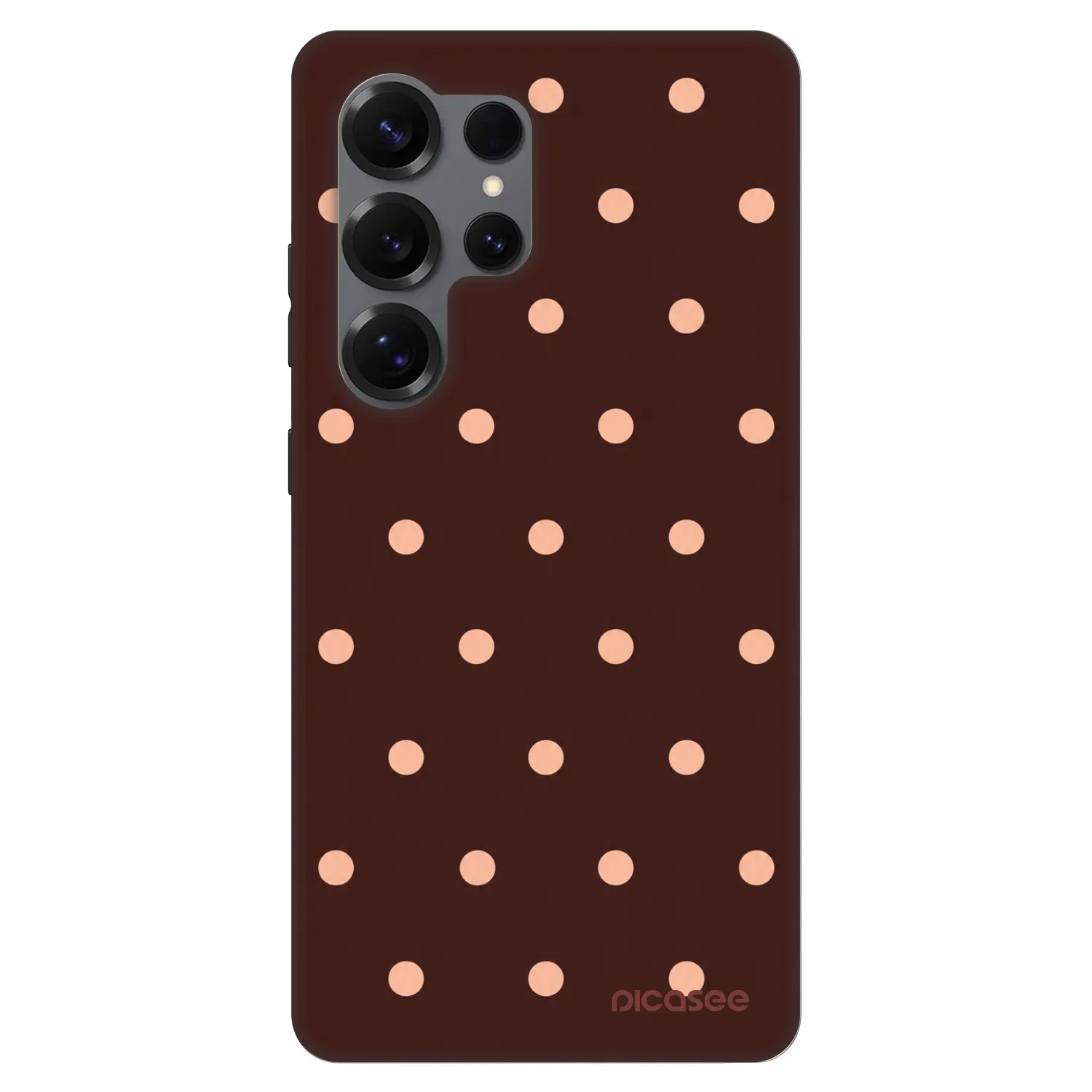 Picasee Fashion Case PowerShare pro Samsung Galaxy S25 Ultra 5G - Peach Dots & Chocolate