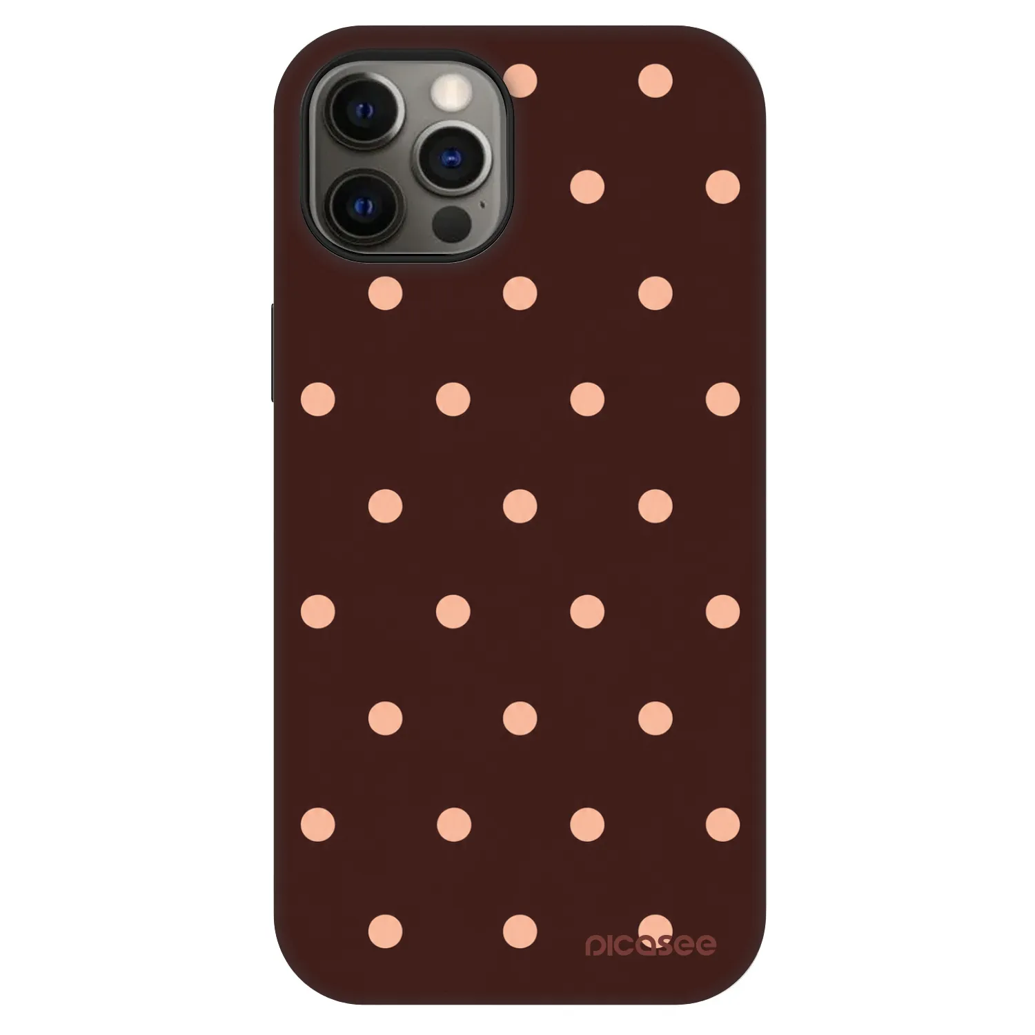 Picasee Fashion Case MagSafe Apple iPhone 12 Pro - Peach Dots & Chocolate