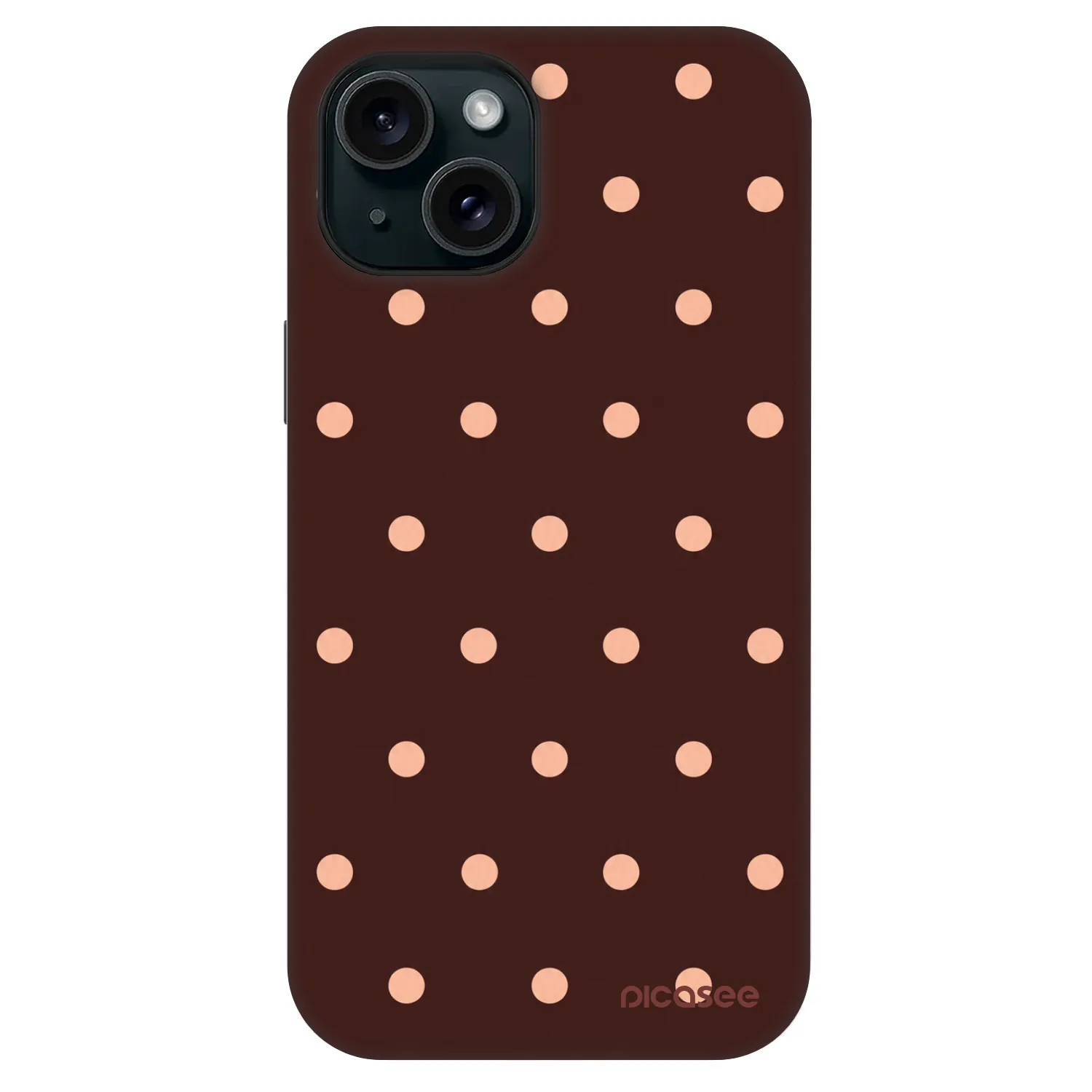 Picasee Fashion Case MagSafe Apple iPhone 13 - Peach Dots & Chocolate