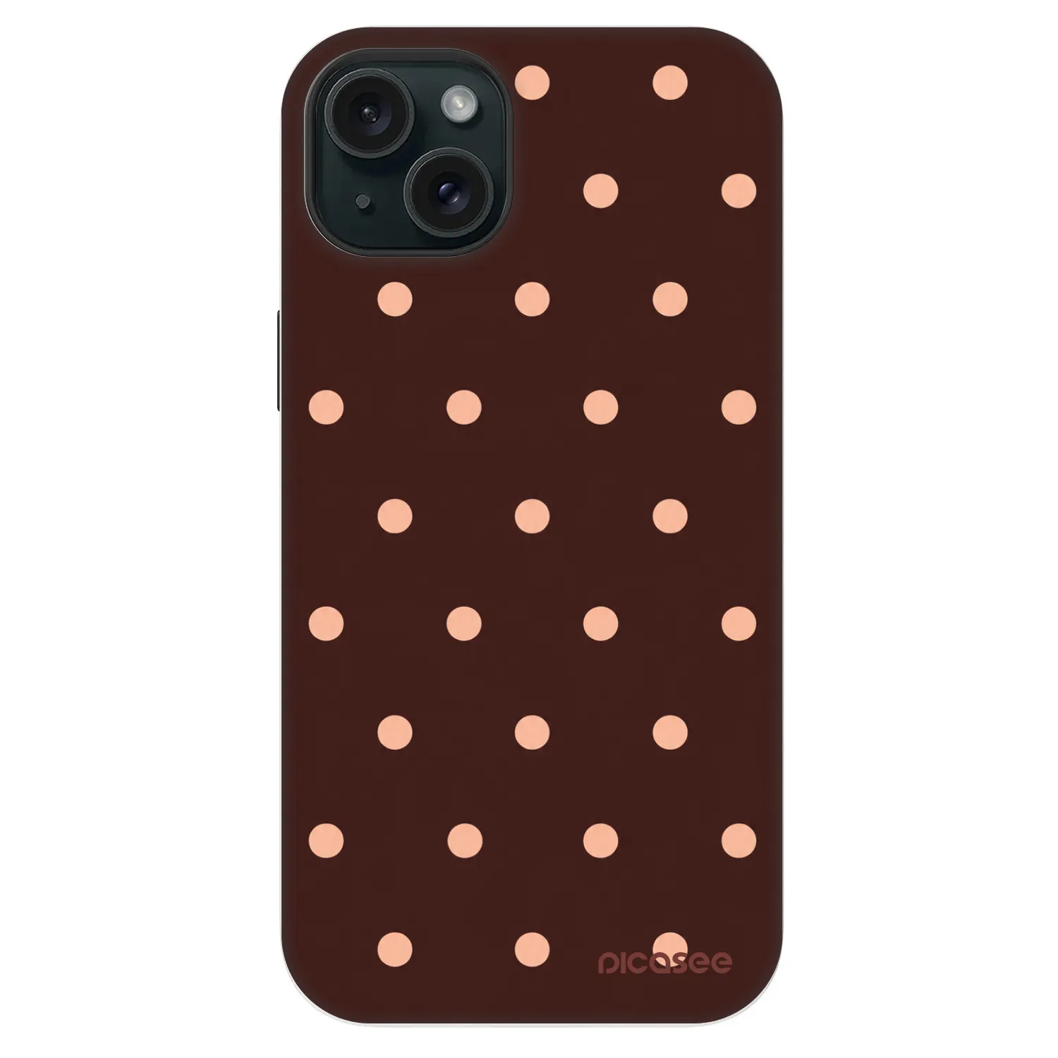 Picasee Fashion Case MagSafe Apple iPhone 14 Plus - Peach Dots & Chocolate